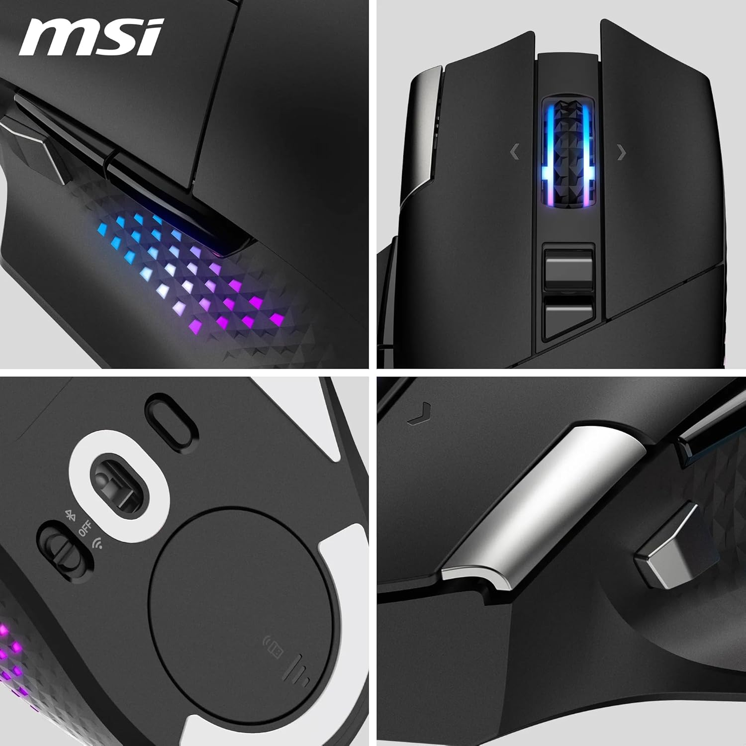 MSI Versa PRO Wireless + Mouse Dock PRO Gaming Mouse - Charging Dock, 26000 DPI Optical Sensor, Right Handed Use, 70 Million Clicks, 80 Hours Battery Life, 97 G - Wired/Wireless image number 1