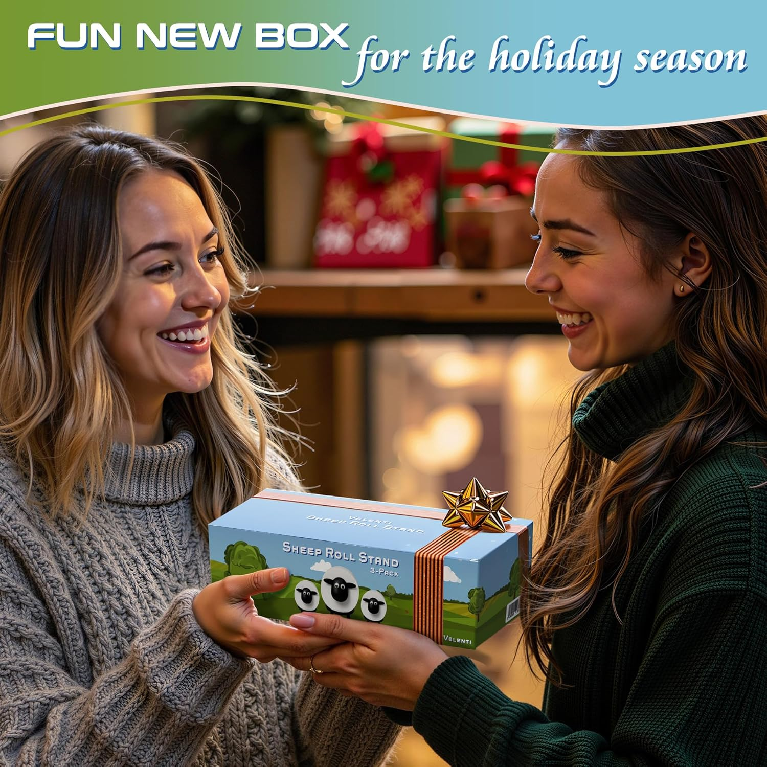 VELENTI Sheep Toilet Roll Holder - Funny Toilet Paper Holder Free Standing Bathroom Set - 3D Printed Black Sheep Loo Roll Holder - Hilarious Tissue Paper Roll Storage - Cute Bathroom Decor - Set of 3 image number 2