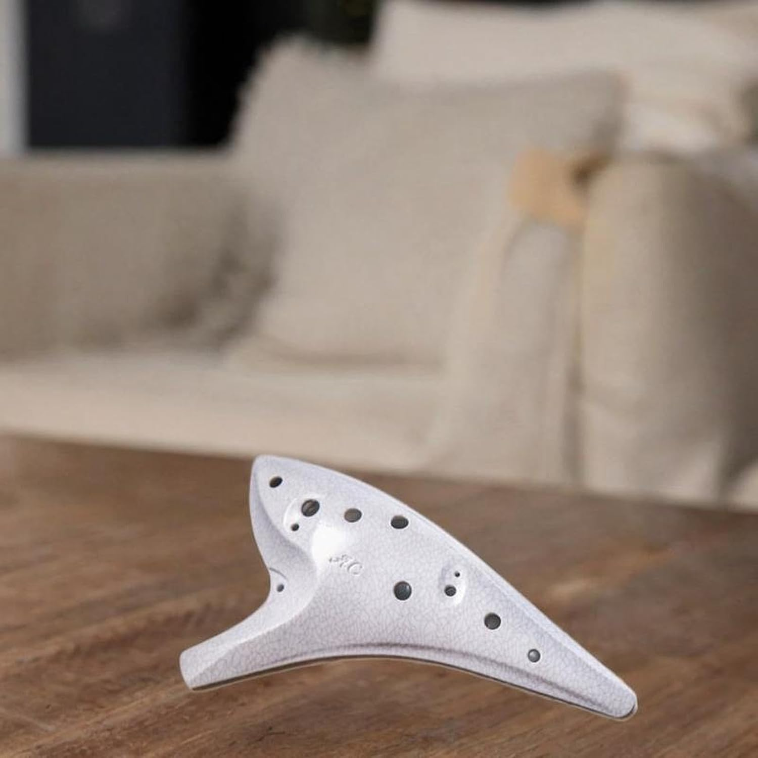 Qianly Professional Alto C Ocarina with Pouch, Ideal for Beginners, White image number 4