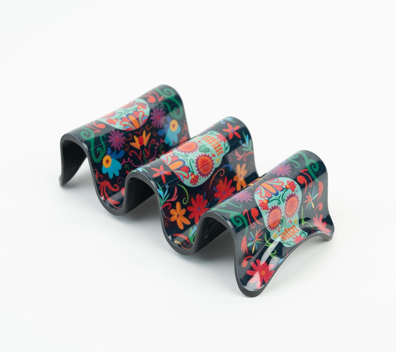 Prepara Day of the Dead Taco Holder &ndash; Holds 3 Shells &ndash; Multicolour &ndash; 8.9 X 19.1 X 4.6 Cm &ndash; Fun Novelty Taco Stand for Parties & Dinners image number 2