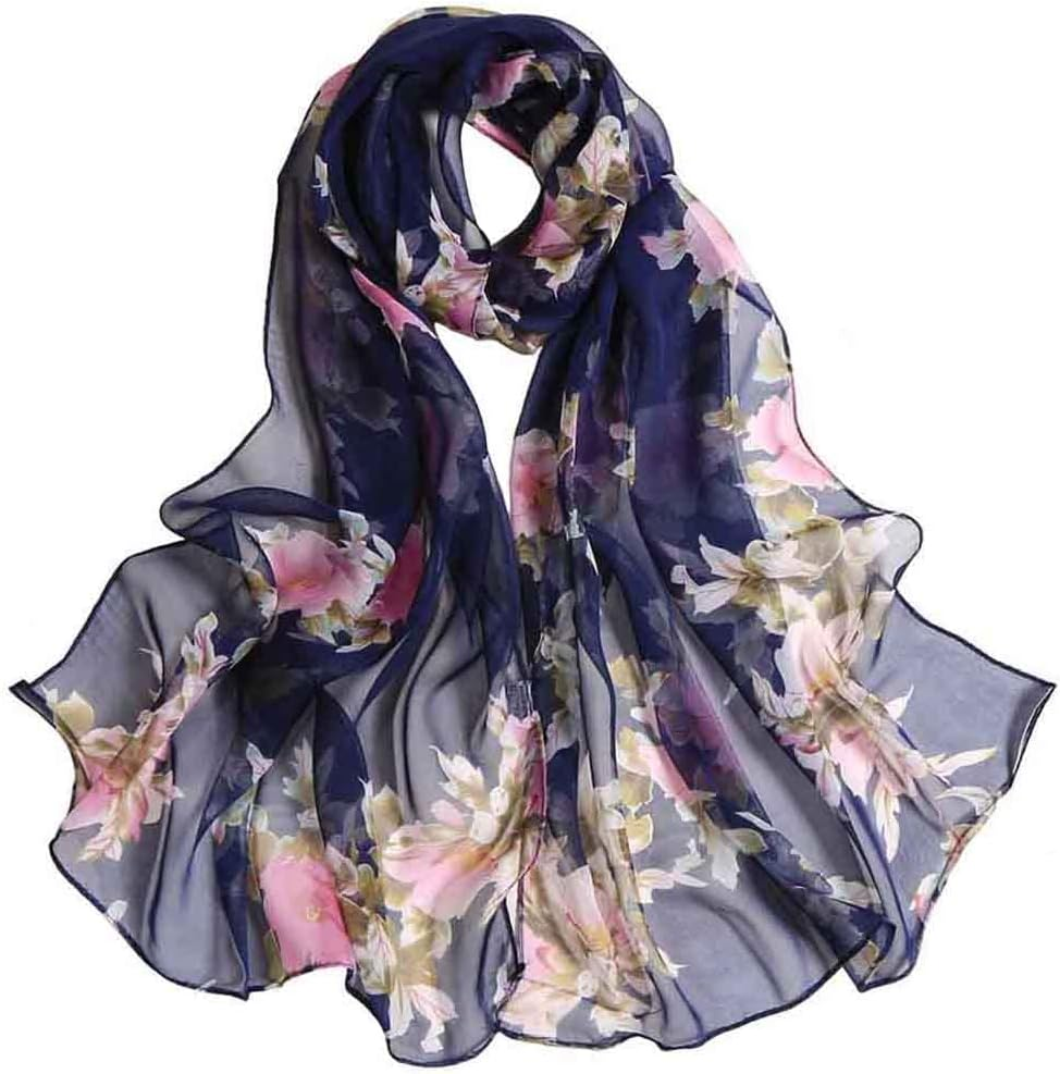 Acotavie Scarfs for Women Lightweight Print Floral Pattern Scarf Fashion Scarves Sunscreen Wraps Shawls
