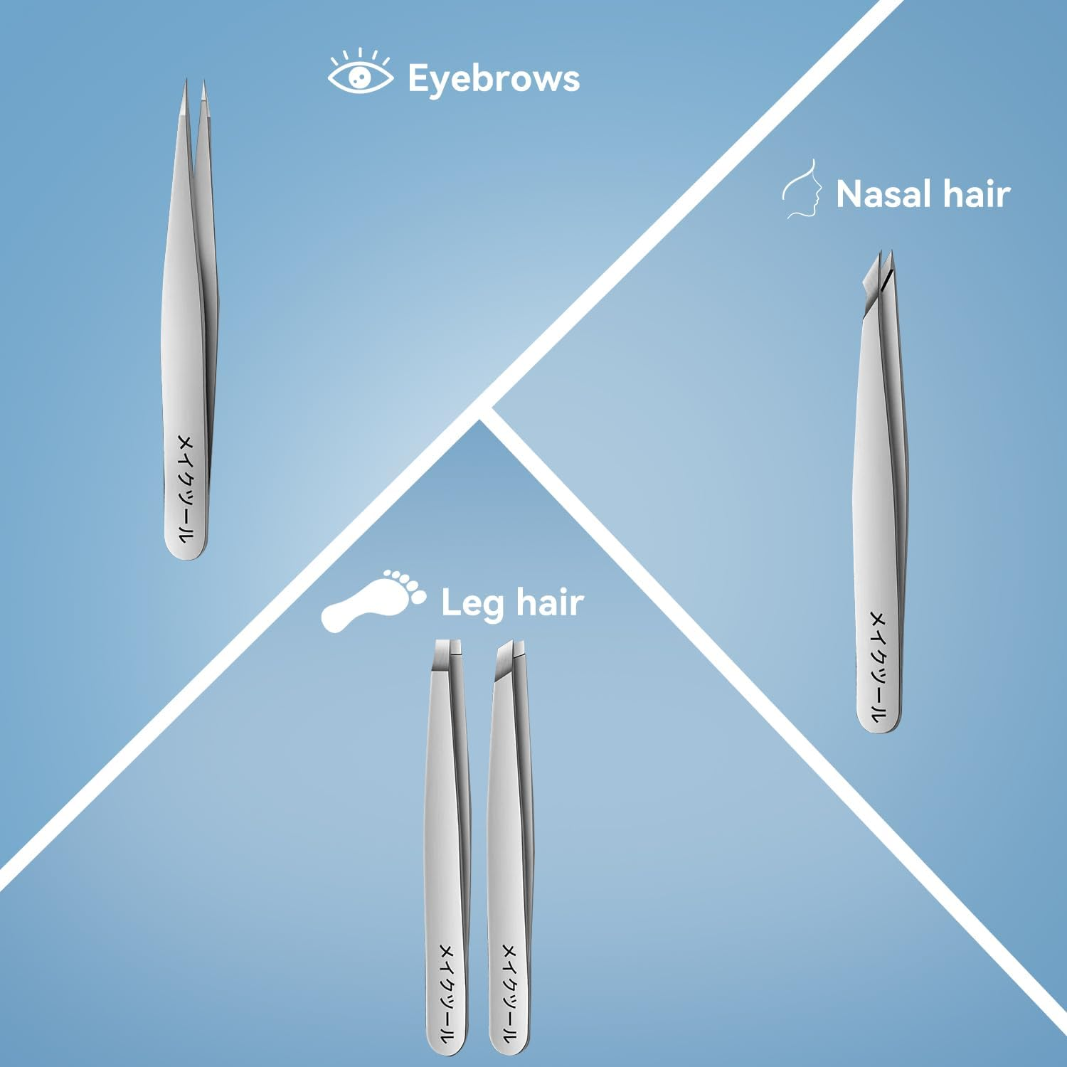 Sashion Eyebrow Tweezers Set - 4 Pack Precision Tweezer with Mirror & Leather Travel Case for Women & Men Gifts, Professional Stainless Steel Tweezer Sets for Plucking,Facial Hair,Ingrown Hair Removal image number 1