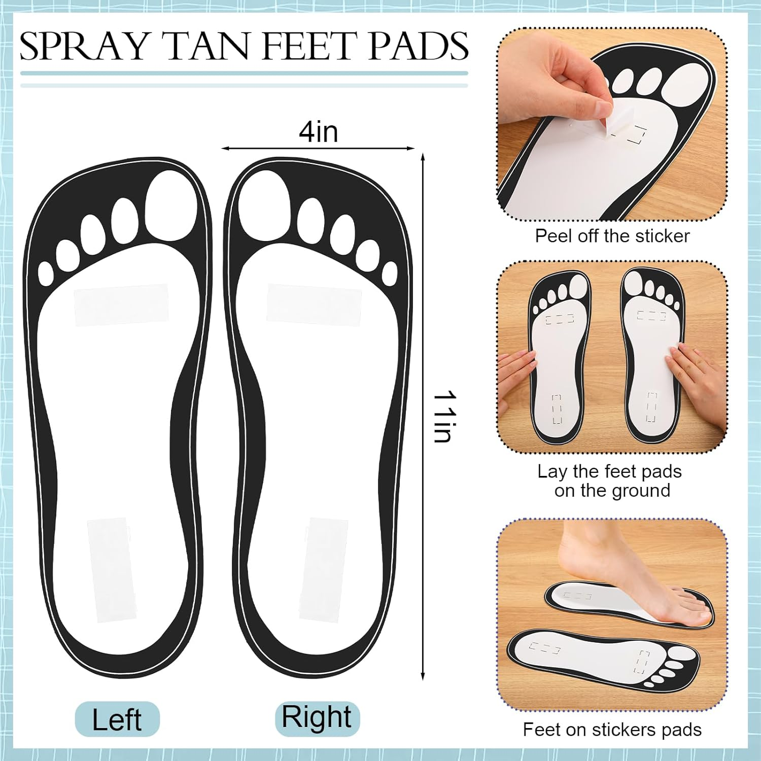 Chicingyou 36 Set Spray Tanning Supplies Included Spray Tan Feet Pads Hair Nets Disposable Bra Underwear Caps Kit for Sunless Tan Self Tanning at Home or Salon Accessories (Black) - 36, Black image number 3