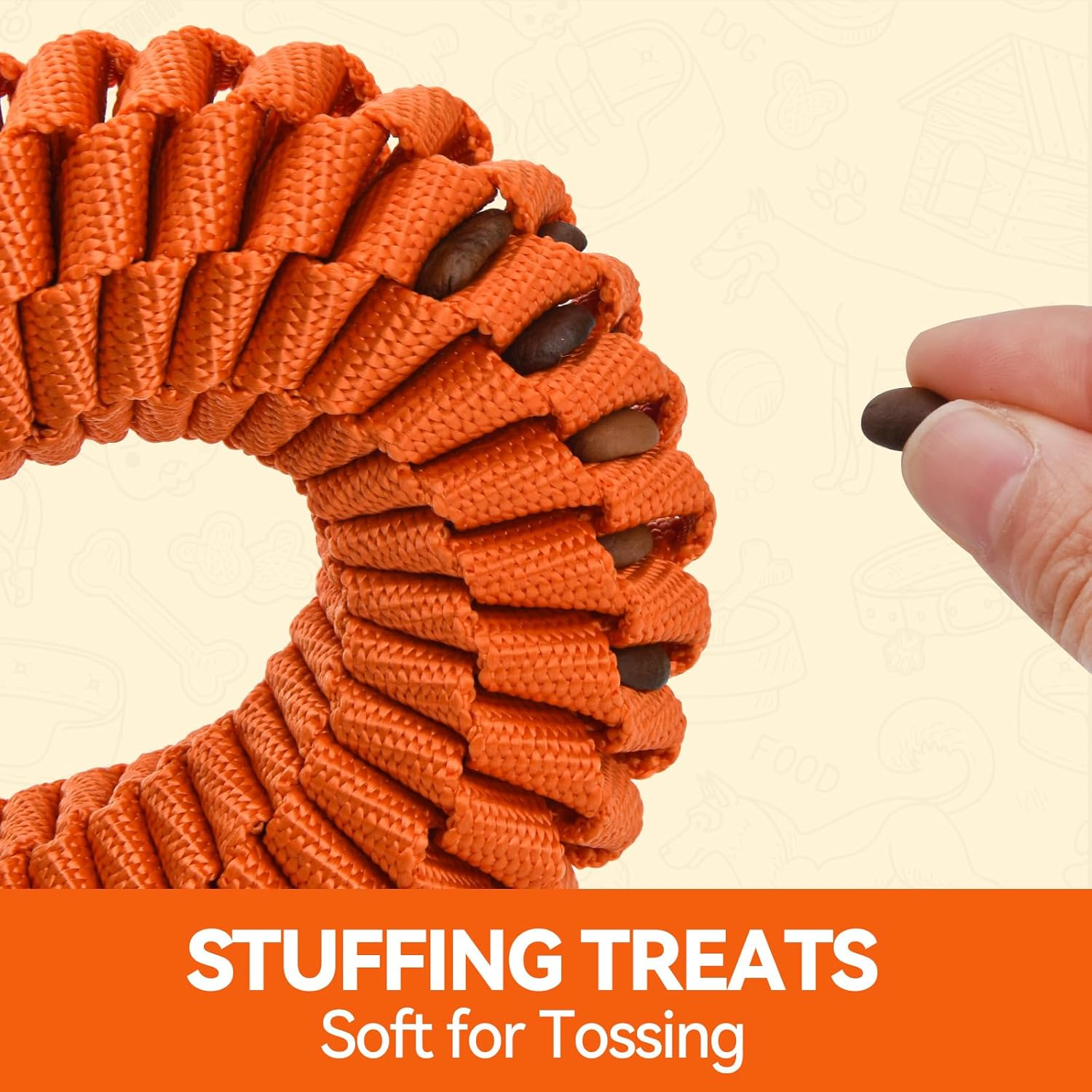 AUSCAT Dog Rope Toy, Durable Tug of War Toy with Squeaker, Braided Teething Toys for Small Medium Large Dogs, Carrot Shape image number 2