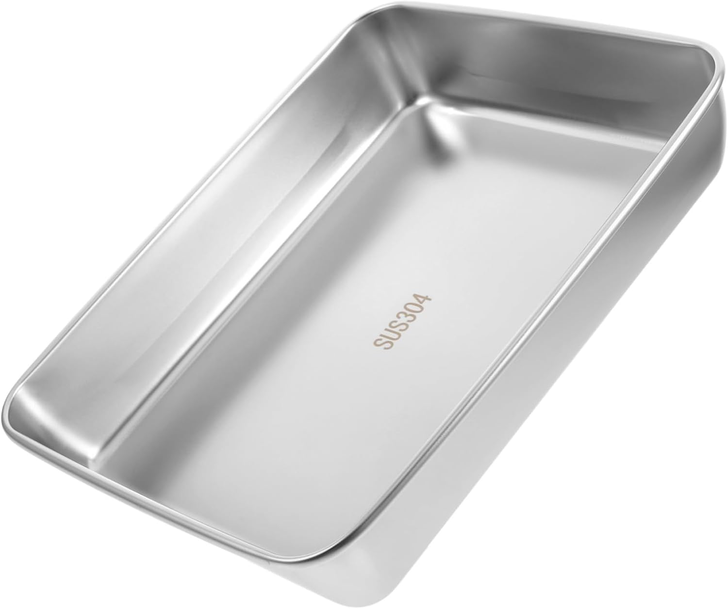 Mikinona Stainless Steel Rectangle Cake Pan Baking Tray 30.7X24.3X5.5Cm Narrow Edge Non-Coated Bread Loaf Bakeware for Home Baking Supplies image number 6