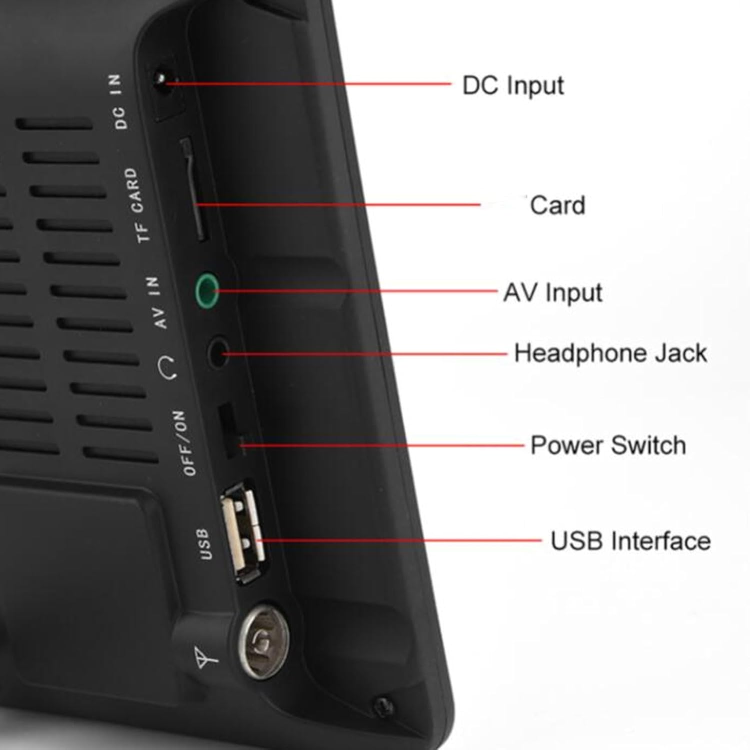 9-Inch Portable TV with Remote Control, 800X480 Resolution Color TFT-LED Display Monitor Rechargeable Digital TV, with Power Adapter & 12Volt Car Charge for Car Camping Kitchen image number 3