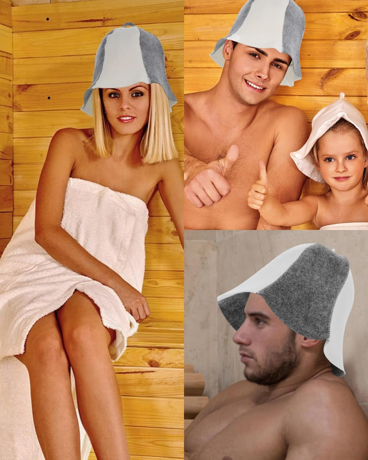 QLEUIFT 1 X Sauna Hat Felt Sauna Hat Sauna Hat Wool Sauna Felt Hat Sauna Cap Felt Cap Shower Cap Shower Cap for Men Women Sauna Shower Bathing Headwear image number 5