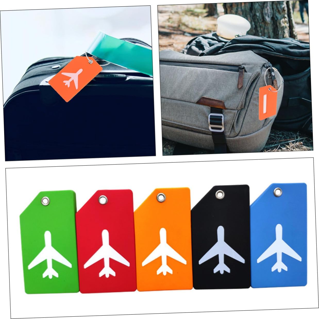 WRITWAA 2Pcs Rubber Luggage Tags Boarding Pass Style Checked Identifiers for Suitcases Lightweight Skid-Resistant Travel Hanging Labels Easy Spotting for Bags and Gear Random Color image number 5