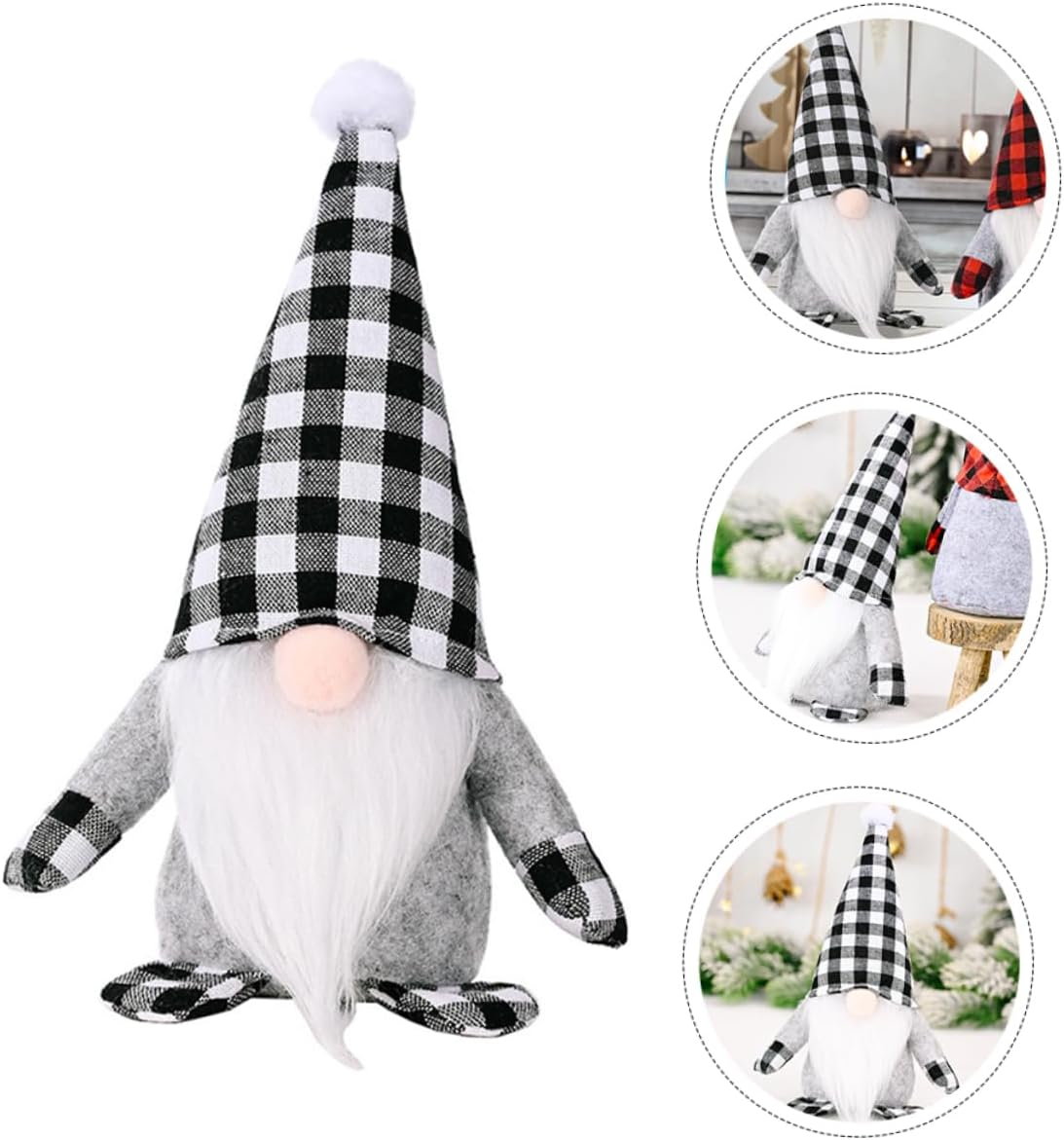 Santa Hat Doll Christmas Decor Gnome Doll Xmas Tree Ornament Craft Adorn image number 4