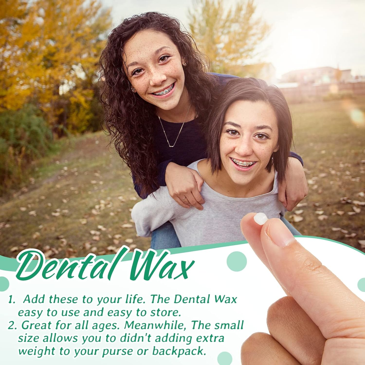 Tondiamo 40 Pack Clear Braces Wax for Teeth Dental Wearer Orthodontic Tooth Wax for Braces and Oral Appliances with Colorful Storage Case and Smell(Mixed Flavors) - Original, Mint image number 7