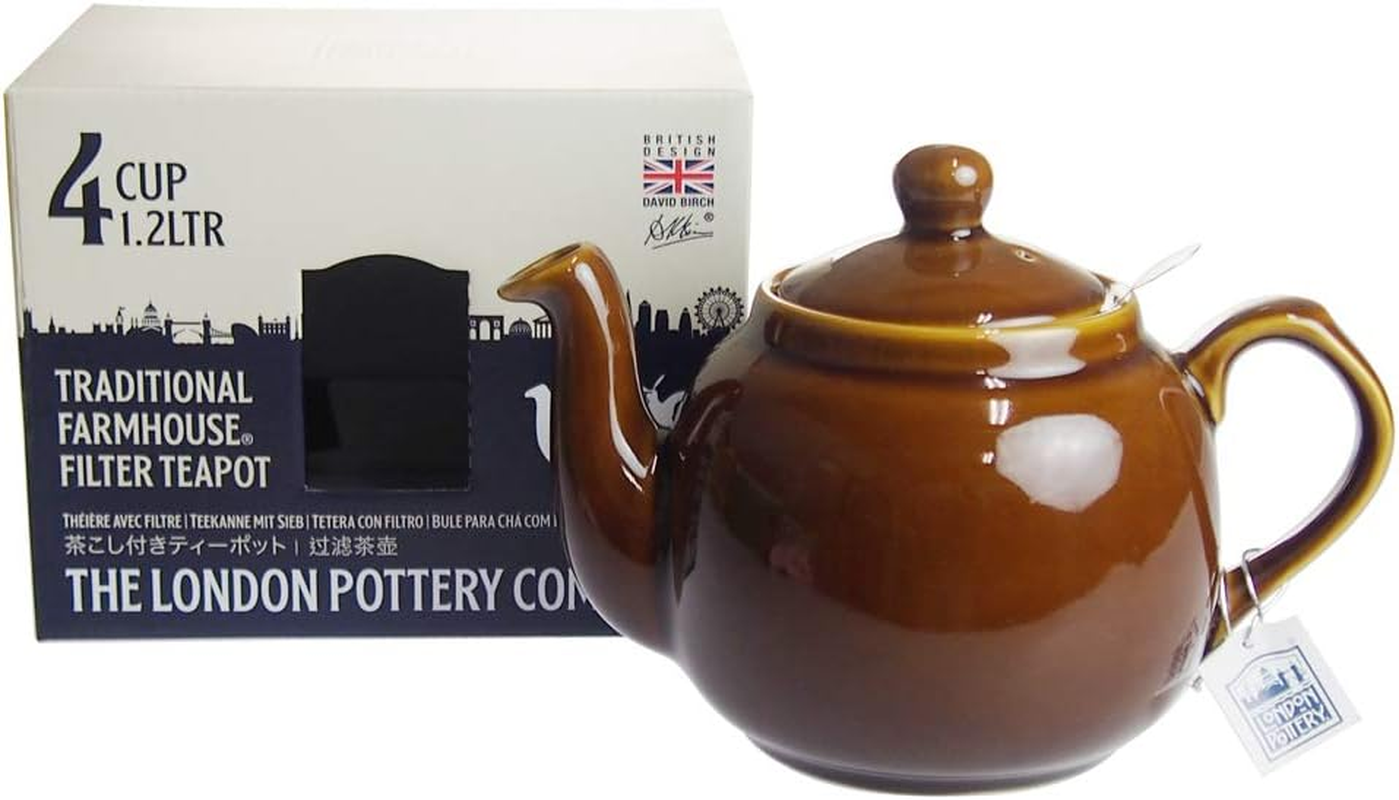 London Pottery Farmhouse Teapot for 4 Cups, Rockingham Brown image number 4