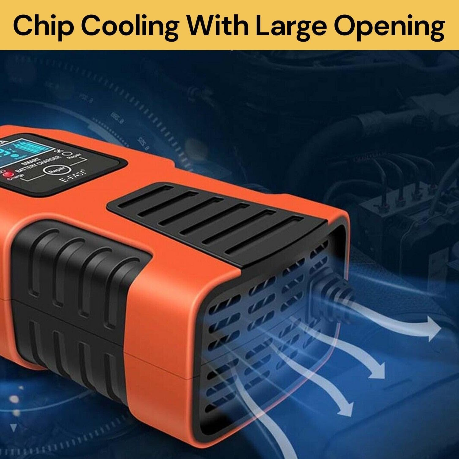 EZONEDEAL Battery Charger, Fully-Automatic Smart Car Battery Charger, Battery Maintainer Trickle Charger, Float Charger & Desulfator for Motorcycle, ATV, Lithium and Deep Cycle Batteries image number 5