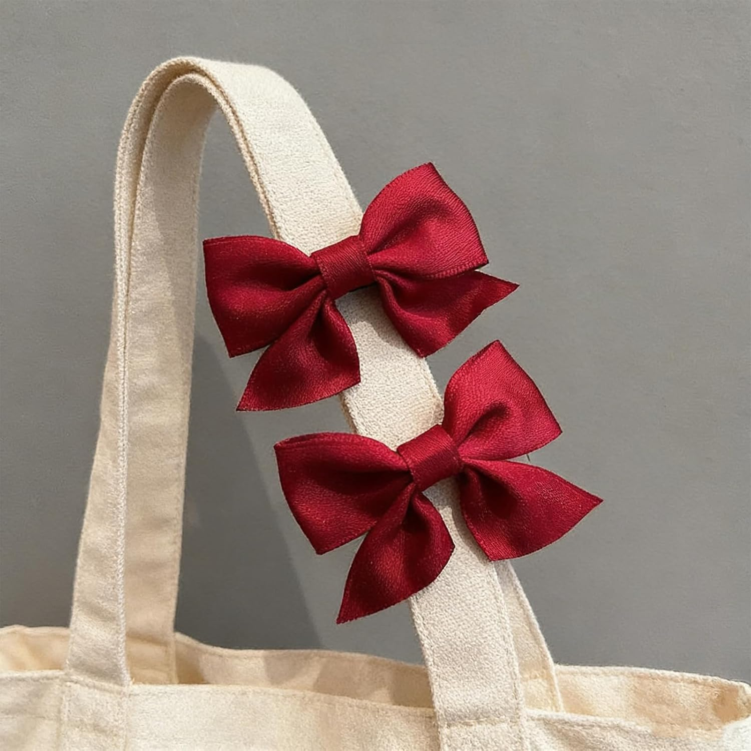 Pack of 2 Red Bow Hair Clips, Bows Hair Clip with Non-Slip Crocodile Clip, Cute Red Hair Bow, Retro Fashion Hair Bow, Red, for Women, Girls, Toddlers, Children