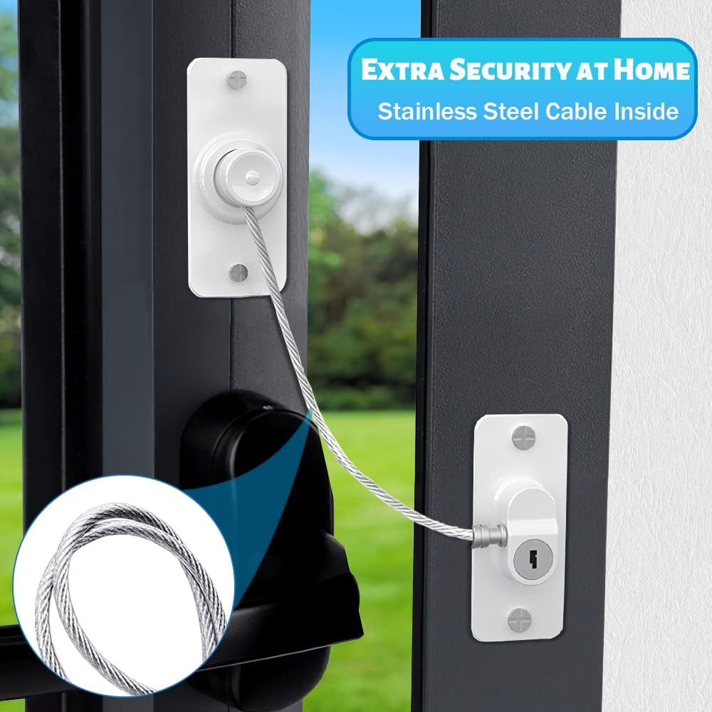 2Pcs Window Locks Set for UPVC Windows,Window Restrictor Locks for Children Security with Screws Keys image number 1