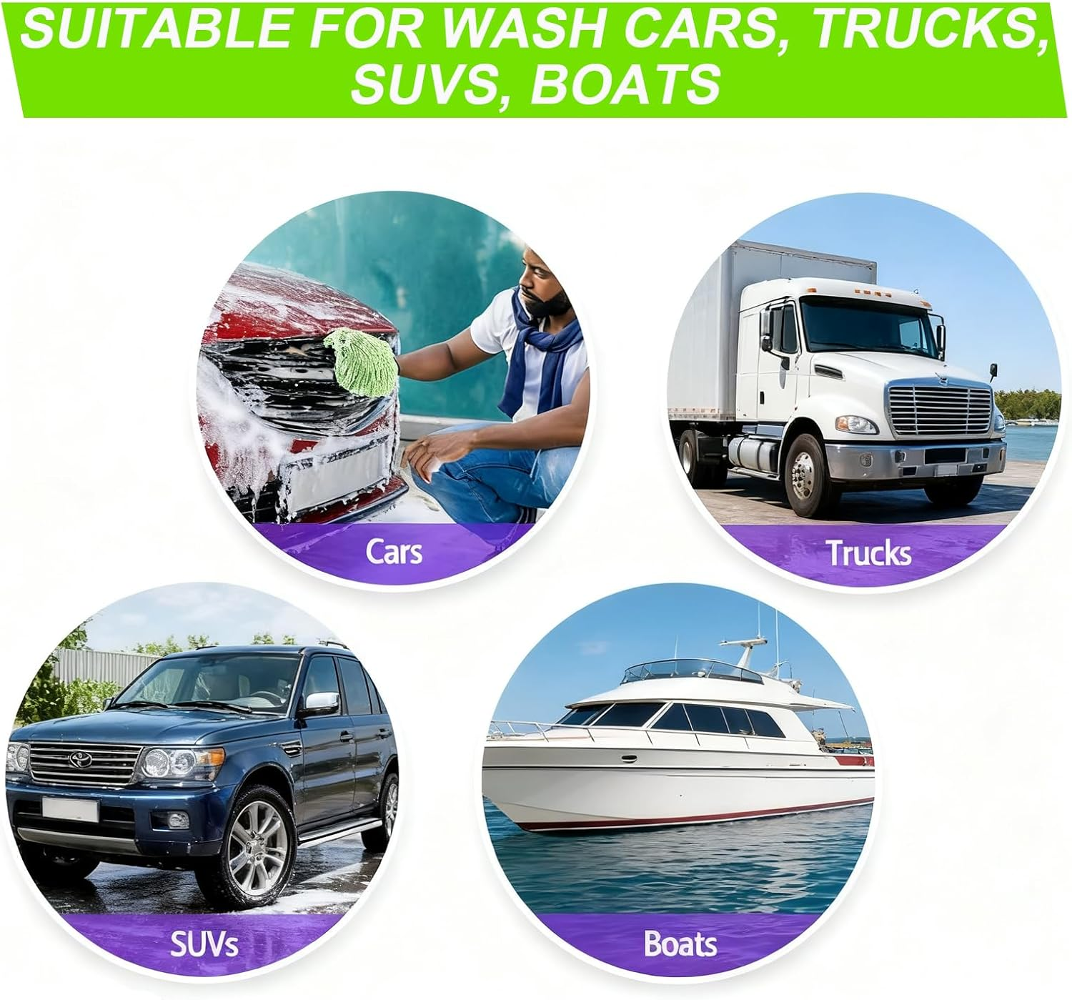 2PCS Car Wash Mitt Microfiber, Scratch-Free& Lint-Free, Premium Chenille Microfiber Wash Mitt