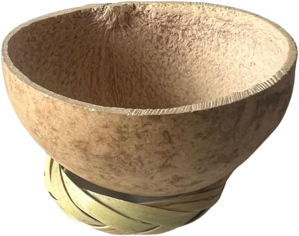 EMPORION Mezcal Jicaras Set of 3 Hand-Carved Artisan Copitas from Mexico with Natural Fiber Carrizo Base for Mezcal and Tequila (2 Oz) image number 3