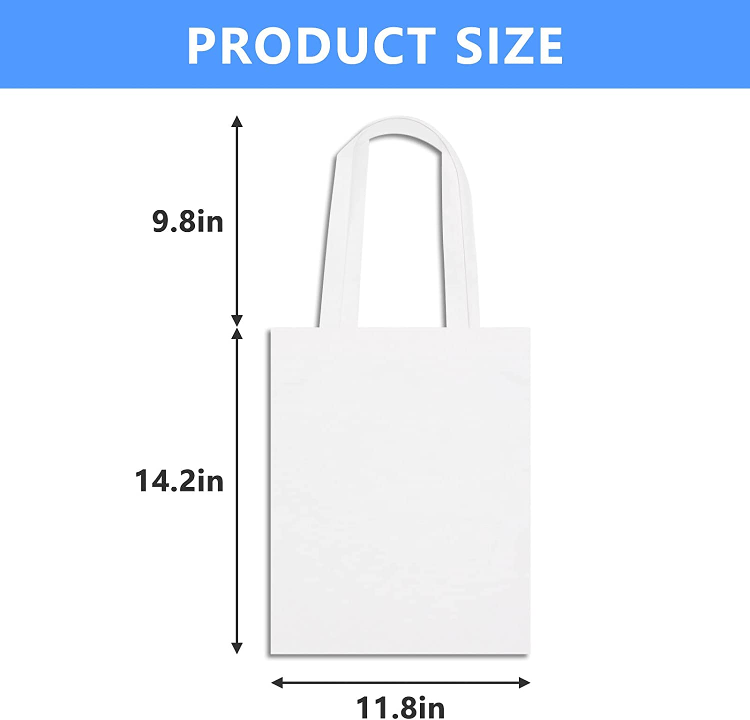 8 Pieces Craft Canvas Bag Sublimation Polyester Screen Printing Blank Canvas Tote Bag Reusable Grocery Bags Durable Bag for Creative DIY Funs, Crafting and Embroidering（Creamy White）