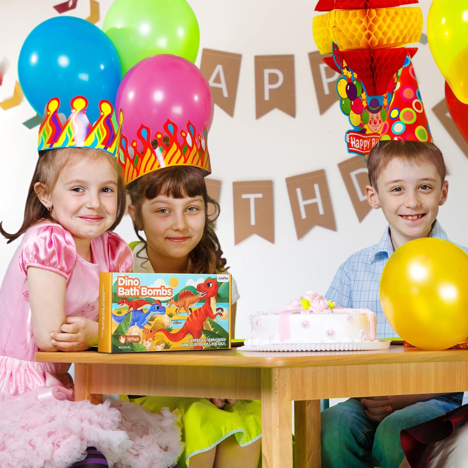 Dinosaur Bath Bombs for Kids with Surprise Inside, 10 Pack Natural Dino Egg Bath Bombs with Exclusive Carnivorous Dinosaur Toys, Fun Bath Gifts for Boys, Girls & Toddlers image number 1