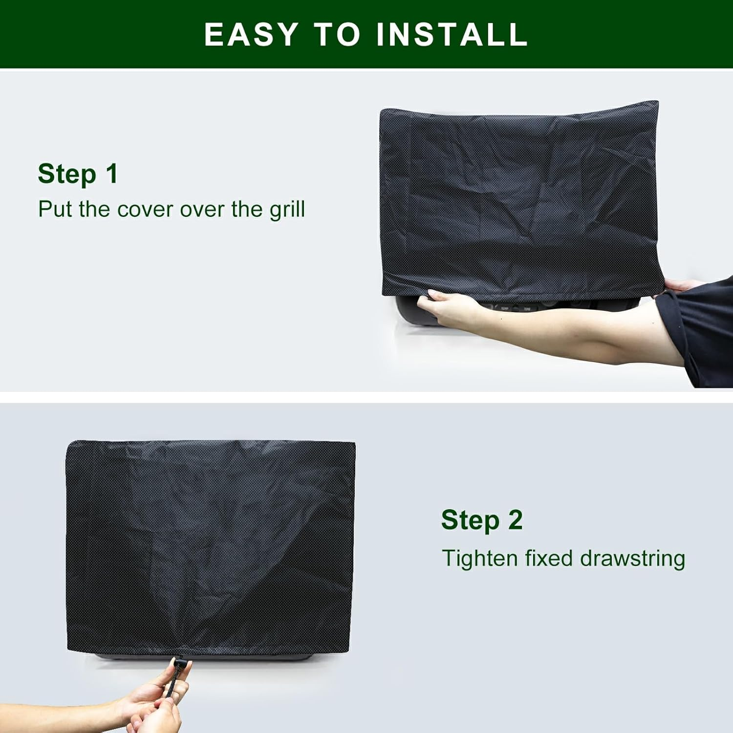 Cover for Ninja OO101 Woodfire Outdoor Oven, 23'' X 18'' X 15.5'(Only Cover), Adjustable Drawstrings, Waterproof and Dustproof - Black image number 4