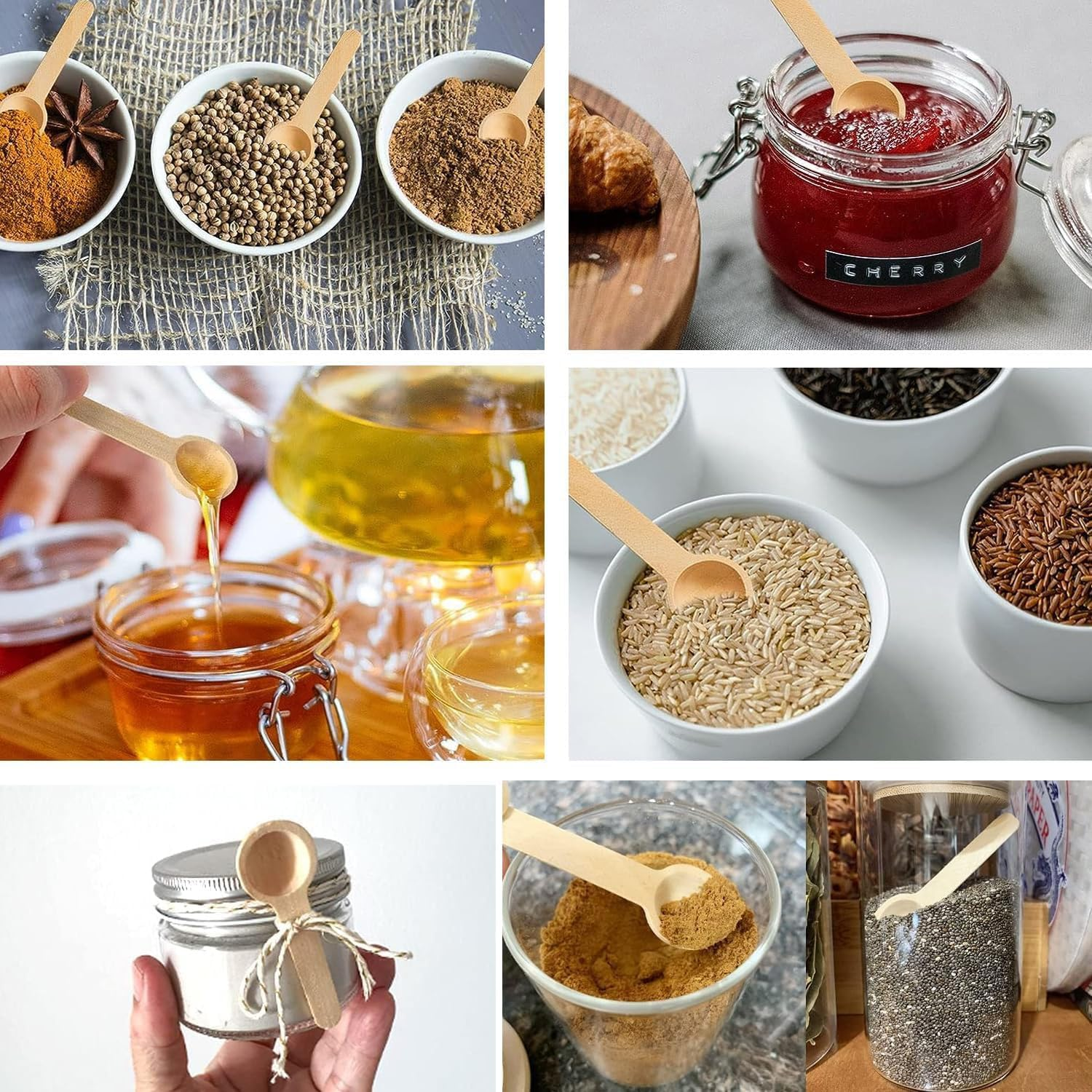 Shengsenfu Small -20 PCS Mini Bamboo Condiment Spoons for Salt Sugar Coffee Tea Honey and Jam Perfect for Seasoning Tasting and Stirring Small Wooden Kitchen Spoons Wooden Coffee