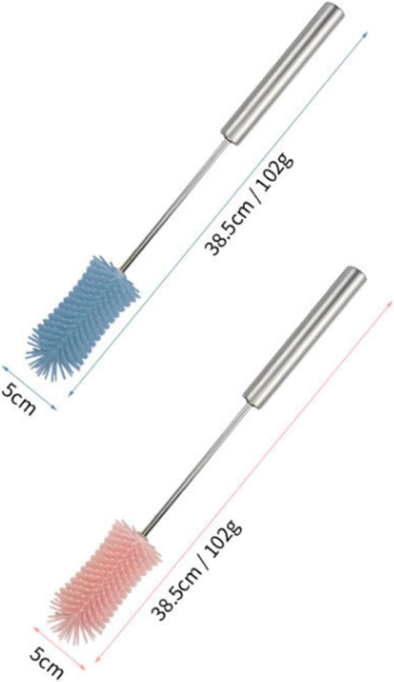 Silicone Bottle Brush Cleaner,Long Handle Bottle Cleaning Brushes for Sports Bottles, Cups, Dishes, Coffee Mugs, Glasswares 2 Pack image number 5