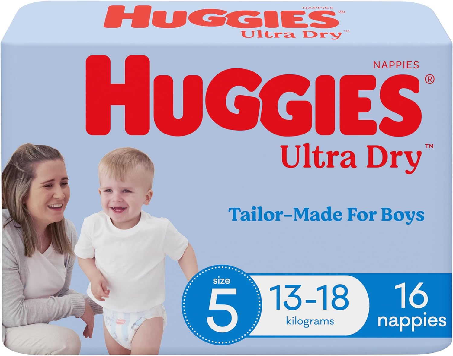 Huggies Ultra Dry Nappies Boys Size 5 (13-18Kg) 16 Count image number 2
