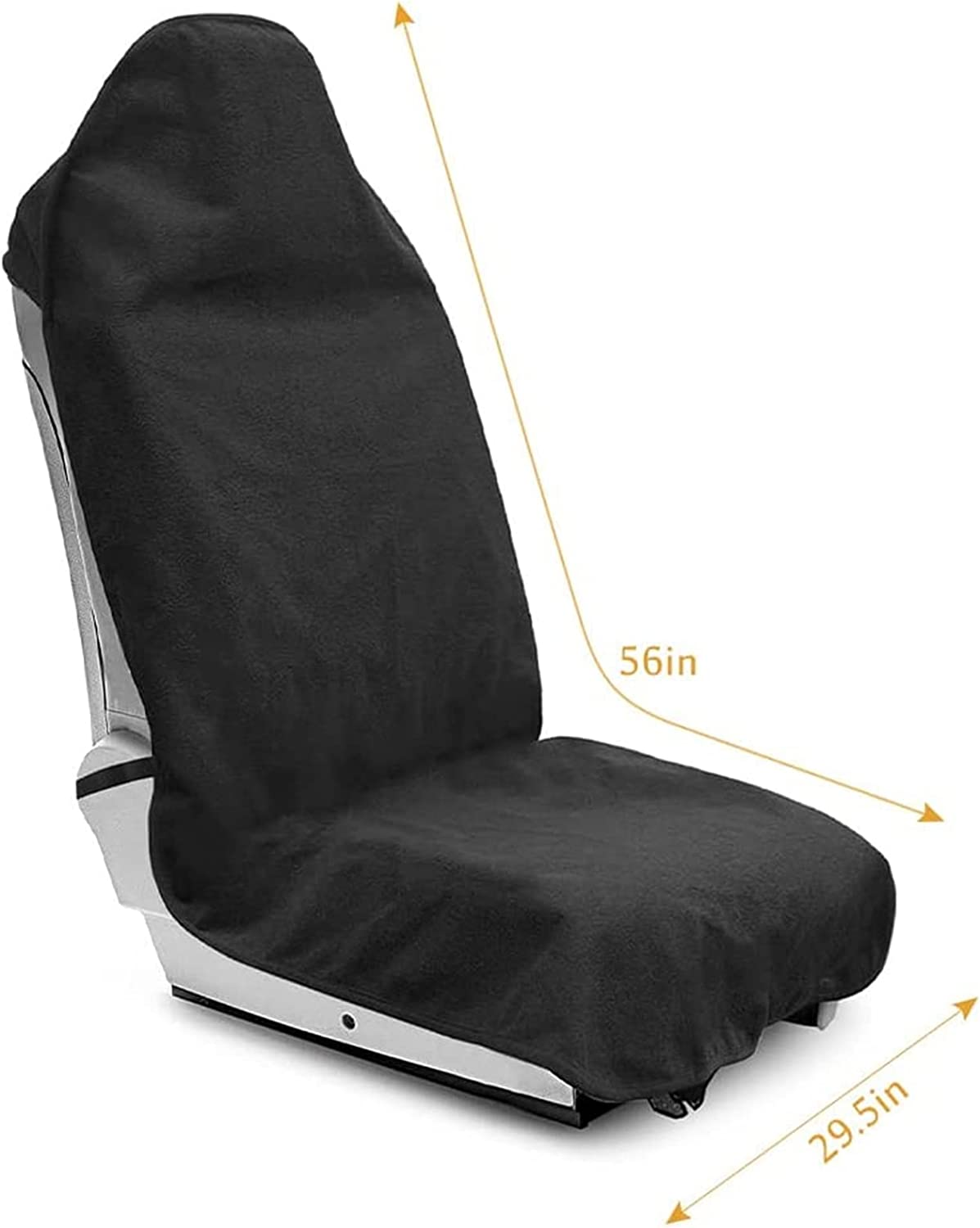 VIYNRAN Waterproof Car Seat Cover, Universal Front Seat Cover Made of Durable Sweat Towel,Absorbent Sweat, Machine Washable, Non-Slip, Single Seat Protector with Elastic Cords for All Car image number 5