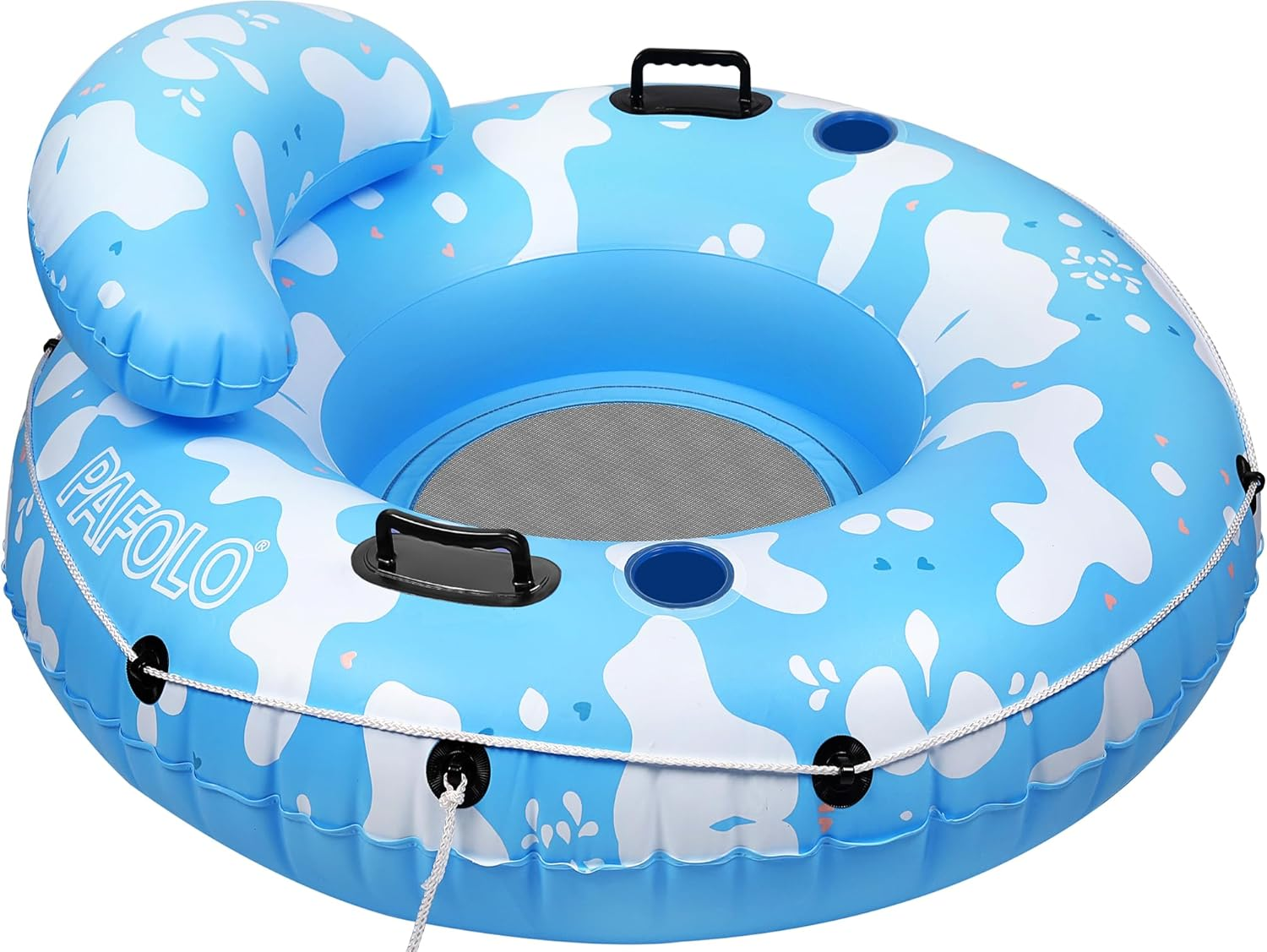 Pool Floats Adult, Lake Floats for Adults Heavy Duty, Water Floats for Adults, River Run I Sport Lounge with Headrest, 53" Diameter, 2 Cup Holders/2 Heavy-Duty Handles