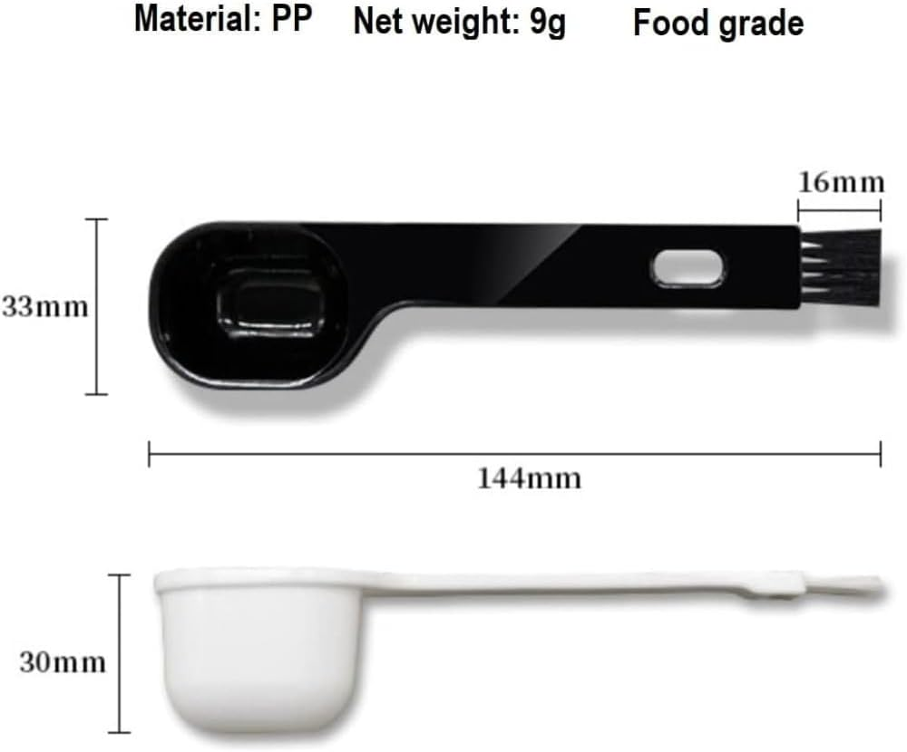 Hobbyme Pack of 4 Plastic Coffee Scoops with Brush & Espresso Grinder Brush for Ground Coffee Cleaning Tea Power Coffee Grinder Spoon image number 3