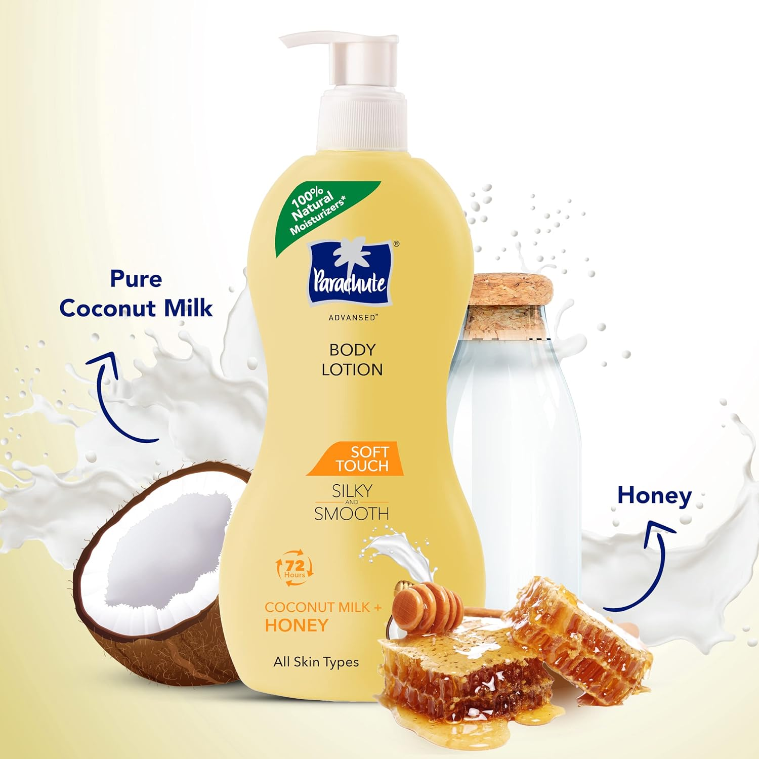 Parachute Advansed Soft Touch Body Lotion with Honey, 100% Natural, Dry Skin Moisturizer, Silky Smooth Skin, 400 Ml (Pack of 2)