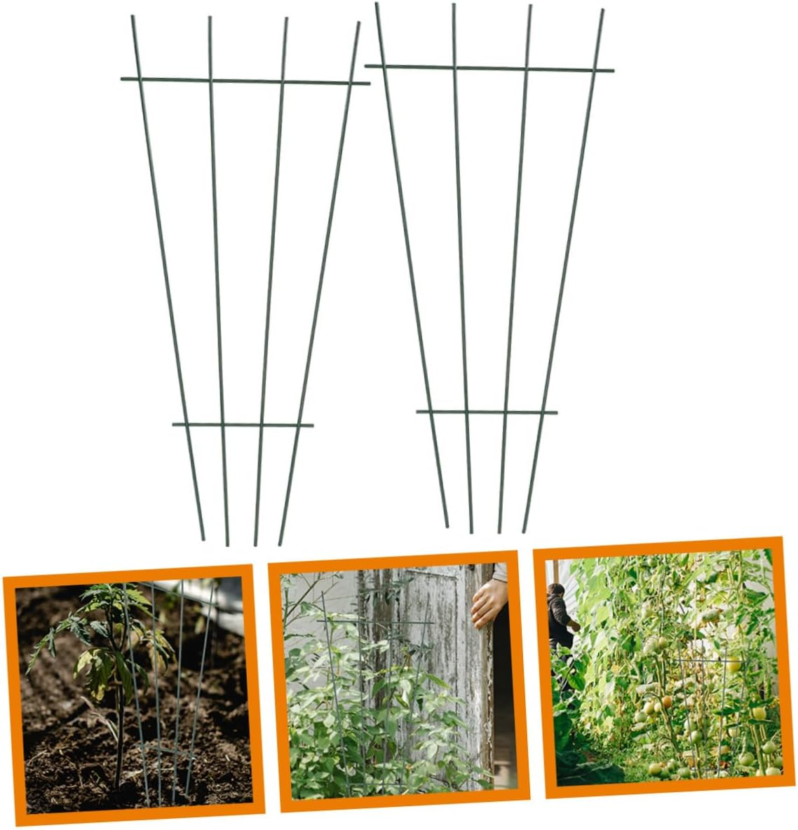 MERRYHAPY 2Pcs Sturdy Iron Garden Pergola Trellis Plant Stake Support for Indoor Outdoor Use image number 6