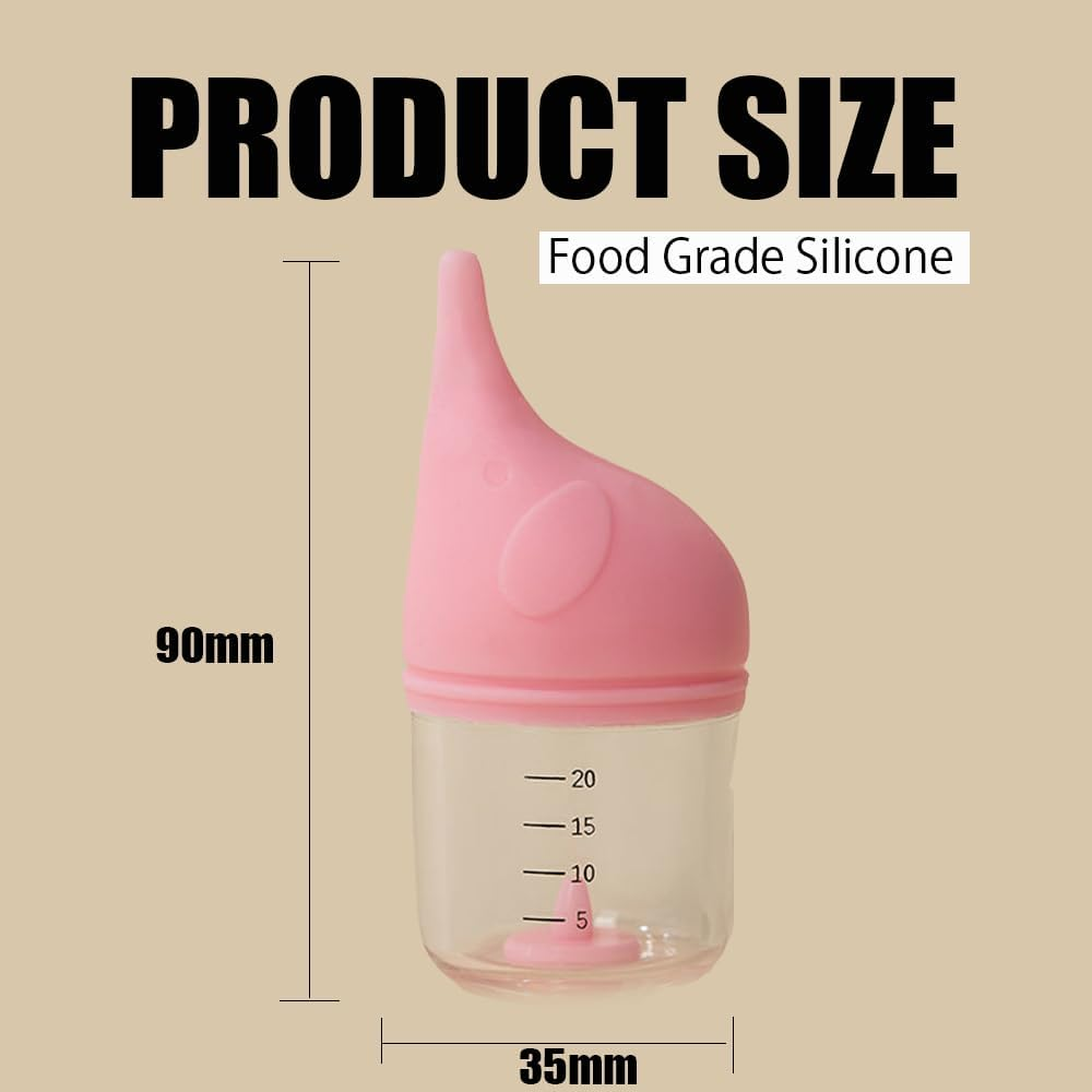 Puppy Bottles for Nursing,With 2Pcs Replaceable and Reusable Silicone Nipples,Kitten Bottles for Nursing,Pet Feeding Bottle,For Newborn Pets(Pink - 20Ml) image number 2