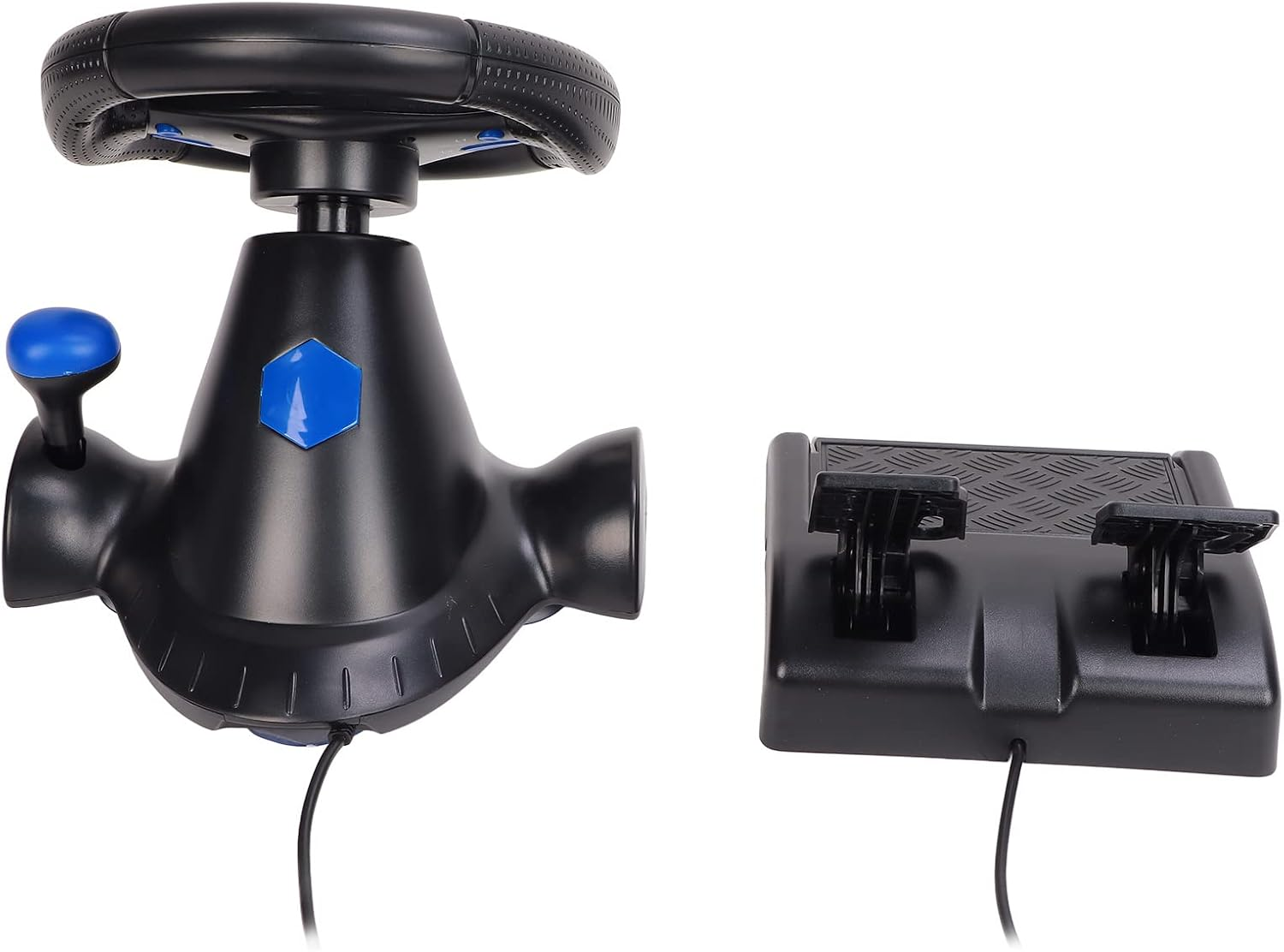 Racing Steering Wheel, 2Axis Computer Game Steering Wheel USB Vibration Power Supply for PS3