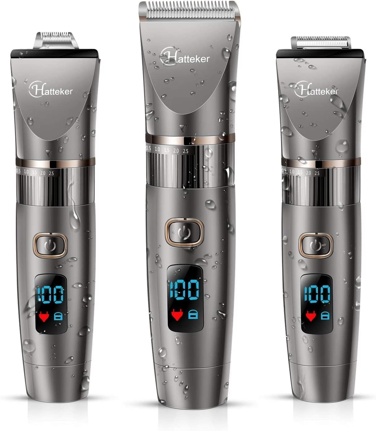 Hatteker Beard Trimmer for Men Professional Hair Clipper Hair Trimmer Shaver Haircut Detail Trimmer Hair Cutting Kit for Men Cordless Waterproof image number 6