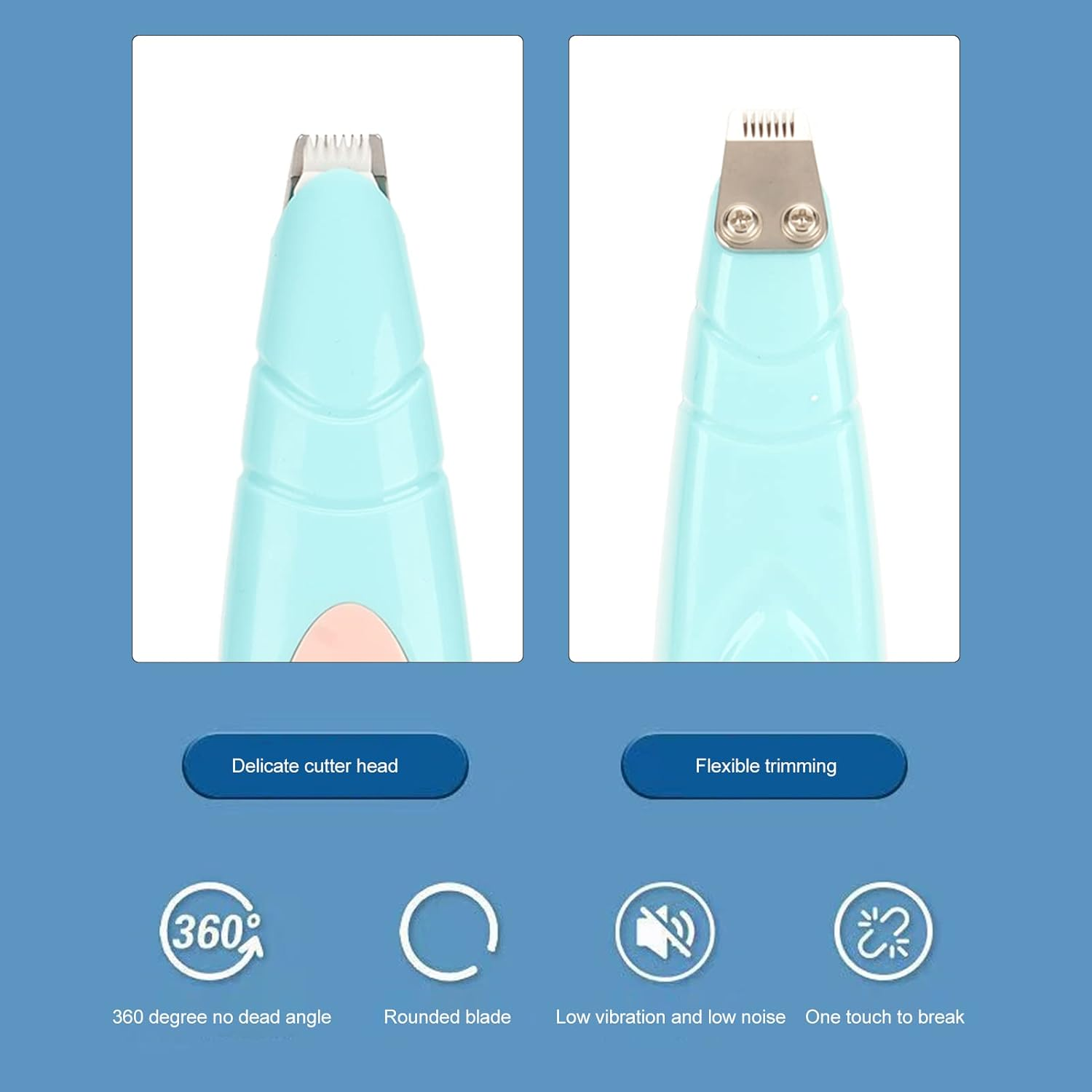 Pet Grooming Clippers, Low Noise Pet Hair Trimmer, Cordless, Electric Trimmer for Dogs, Cats, Rechargeable Pet Hair Shaver for Trimming Hair around Paws, Ears, Eyes, Face, image number 4