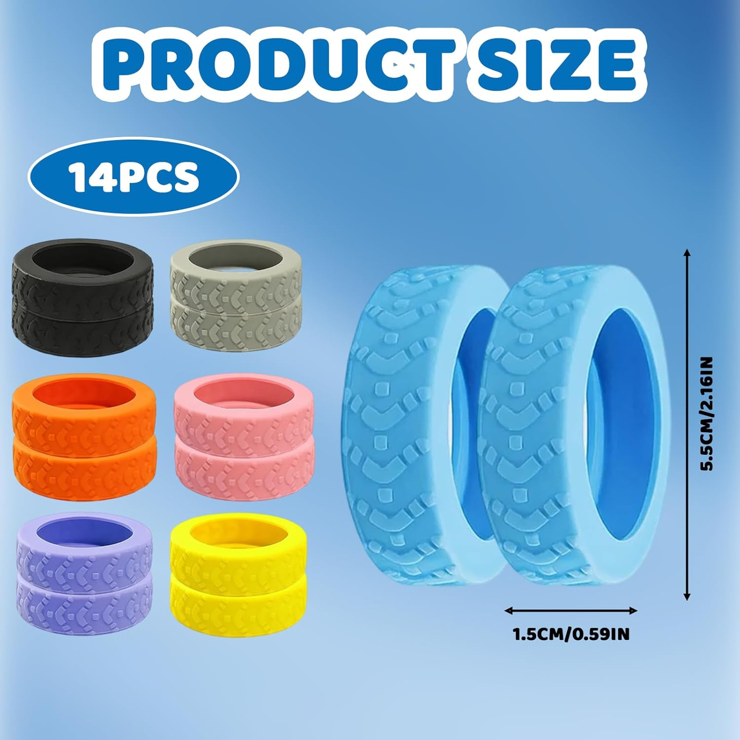 14 Pack Luggage Wheel Protectors, Suitcase Wheel Covers for Luggage and Cart, Durable Protectors for Travel, Universal Fit for Most Suitcases image number 1