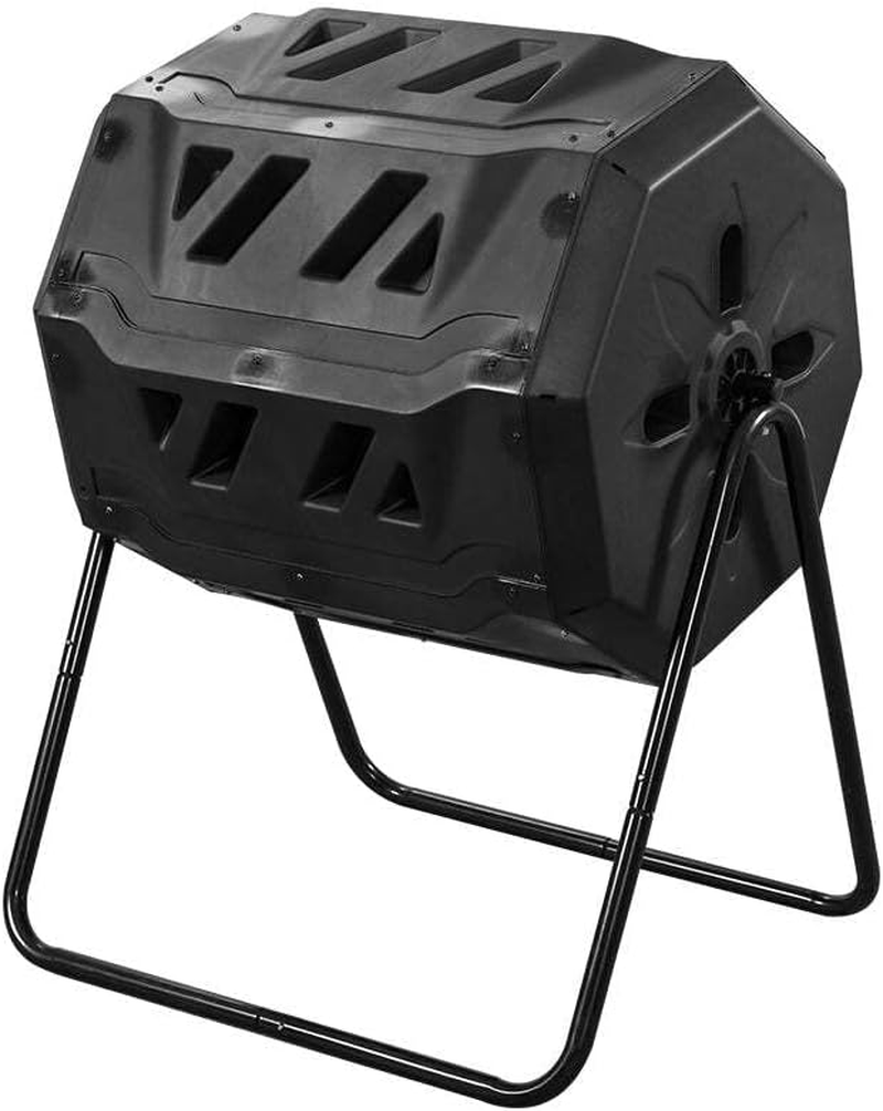 160L Tumbling Garden Compost Bin Heavy Duty with Easy Turn, Dual Chamber and Internal Churn Fins image number 2