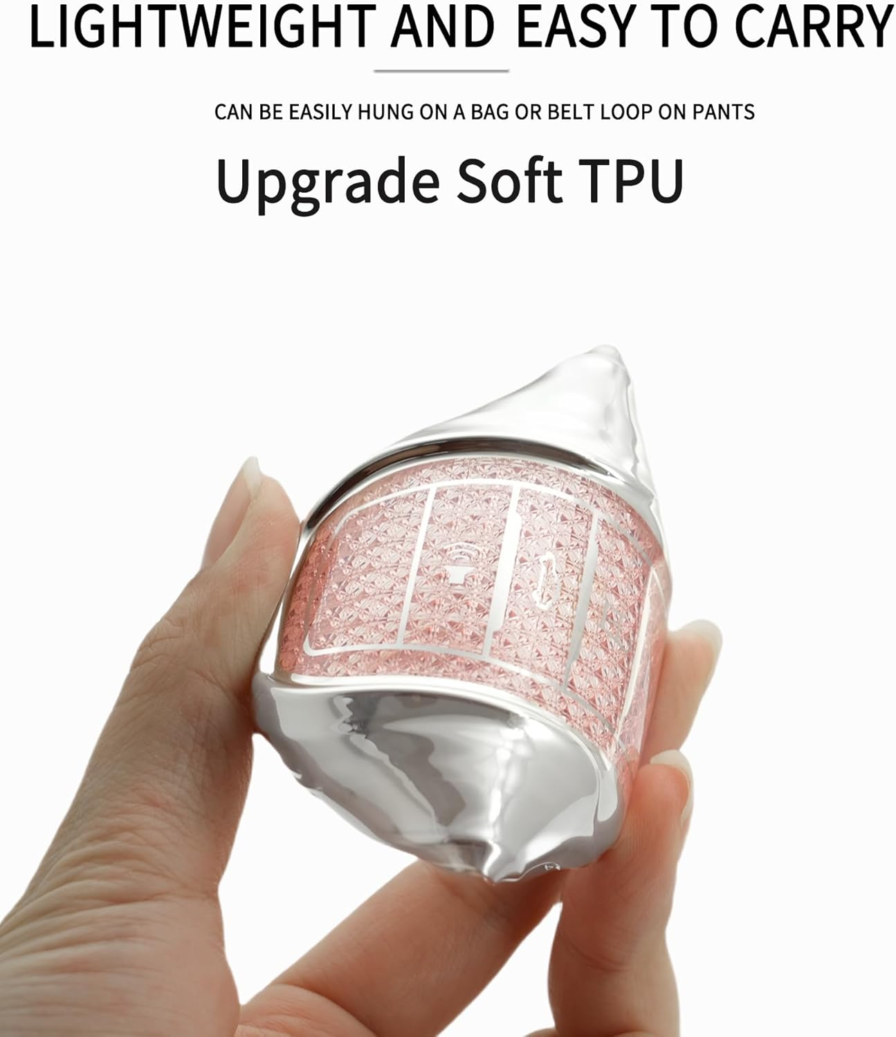 Ontto TPU Car Key Fob Cover Fit for Ford Ranger Everest Transit Custom Kuga Mustang Ecosport Bronco Edge Fusion Key Case Holder Keychain Shell Keyring Bag Bling Protector Accessories Pink 2 image number 5