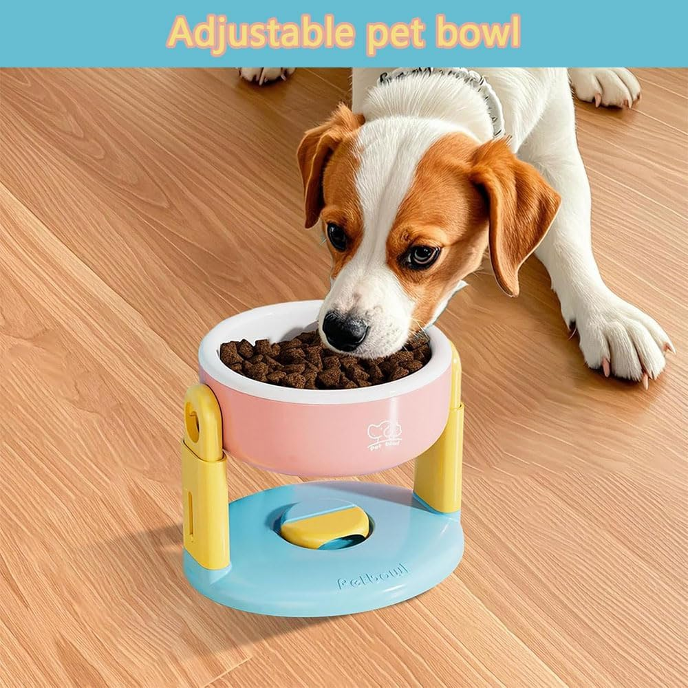 Elevated Cat Bowl &ndash; Adjustable Tilted Pet Feeder with Suction Base, Anti-Vomiting Design for Neck Protection, Raised Food & Water Bowl for Cats and Small Dogs image number 3