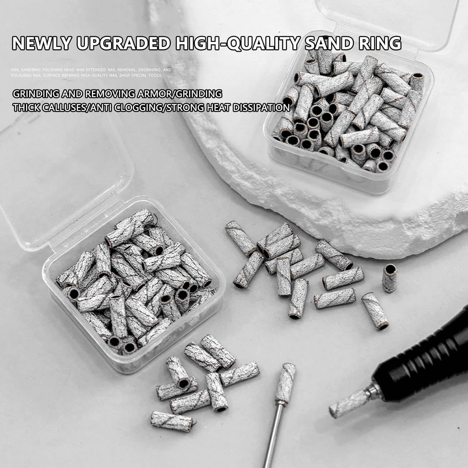 Taoluwin 50 Pcs Sanding Bands for Nail Drill, Durable Sanding Ring for Nail File, High-Grit Nail Sanders for Acrylic Nails, Manicures & Pedicures (#240) image number 2