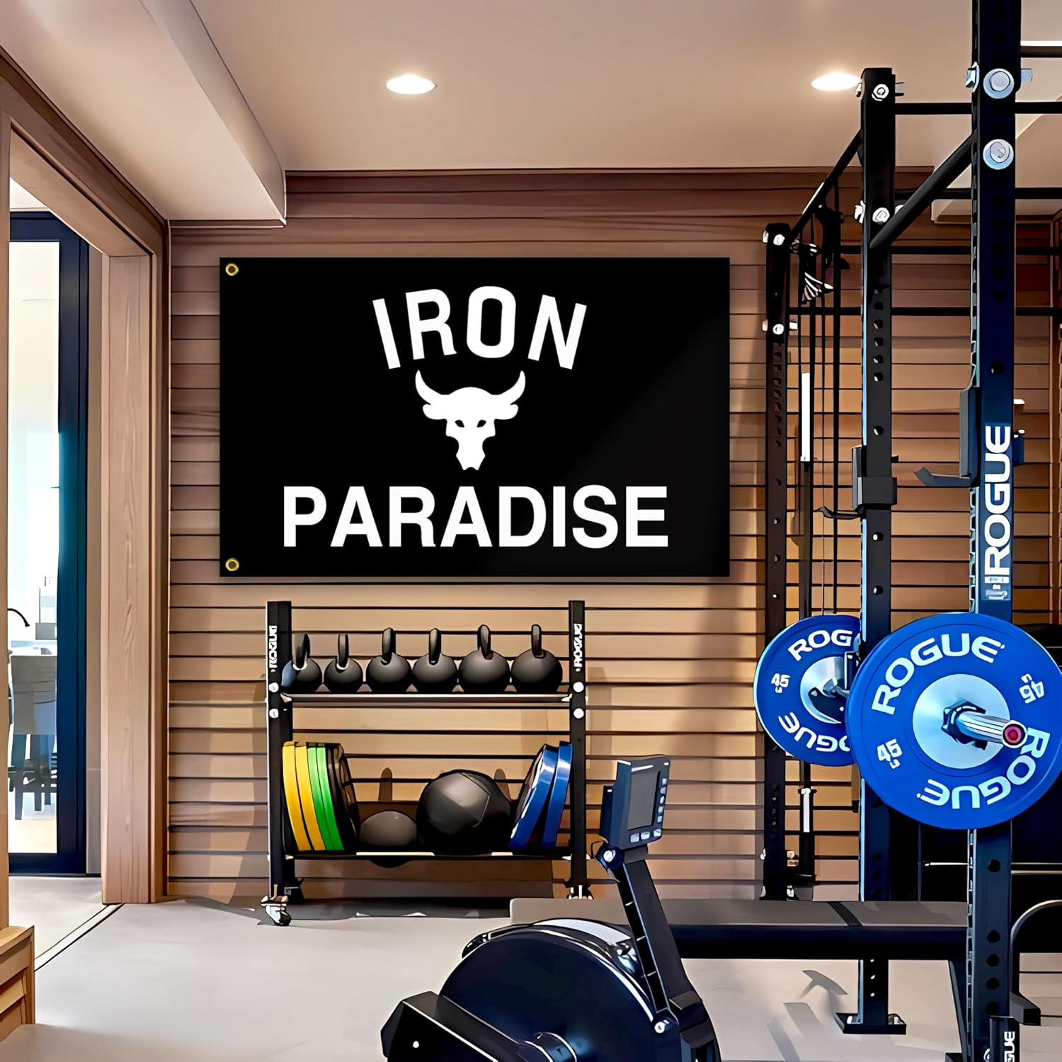 Iron Paradise Flag 3X5 Ft Motivational Flag Fitness Inspirational Flags for Room Guys Cool Flag for Home Gym Wall Decor College Dorm Man Cave Flag Banner image number 3