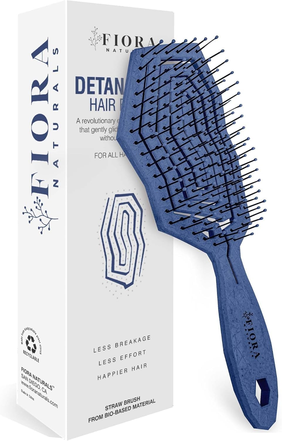 Fiora Naturals Hair Detangling Brush -100% Bio-Friendly Hair Detangler Brush W/Ultra-Soft Bristles- Glide through Tangles with Ease - for Curly, Fine, Women, Men, Kids, Toddlers, Wet and Dry Hair - Hot Pink image number 4