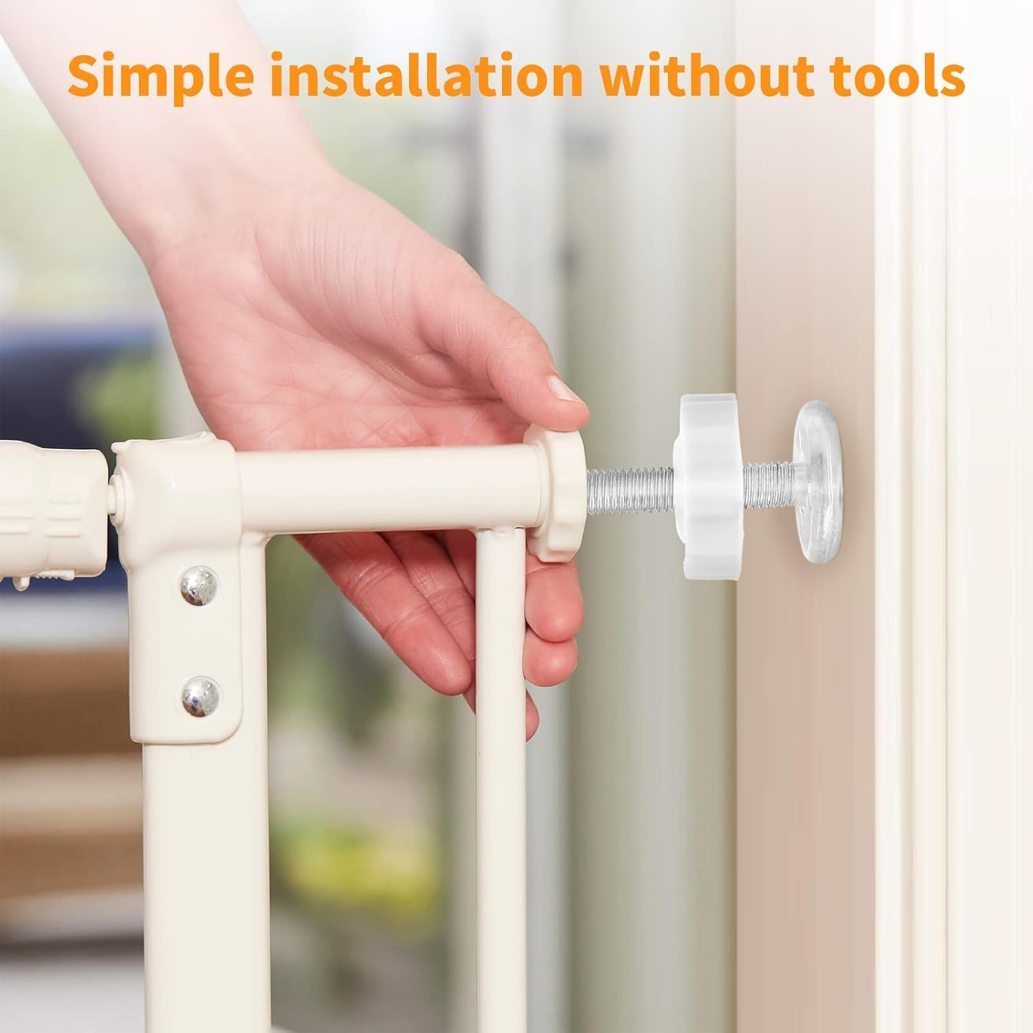 4 Pack Baby Gate Replacement Parts Threaded Spindle Rod 8Mm (M8), Pressure Mount Stair Accessories, Baby and Pet Safety Gate Repair Kit to Improve Home Store Security, (White, 4) image number 2