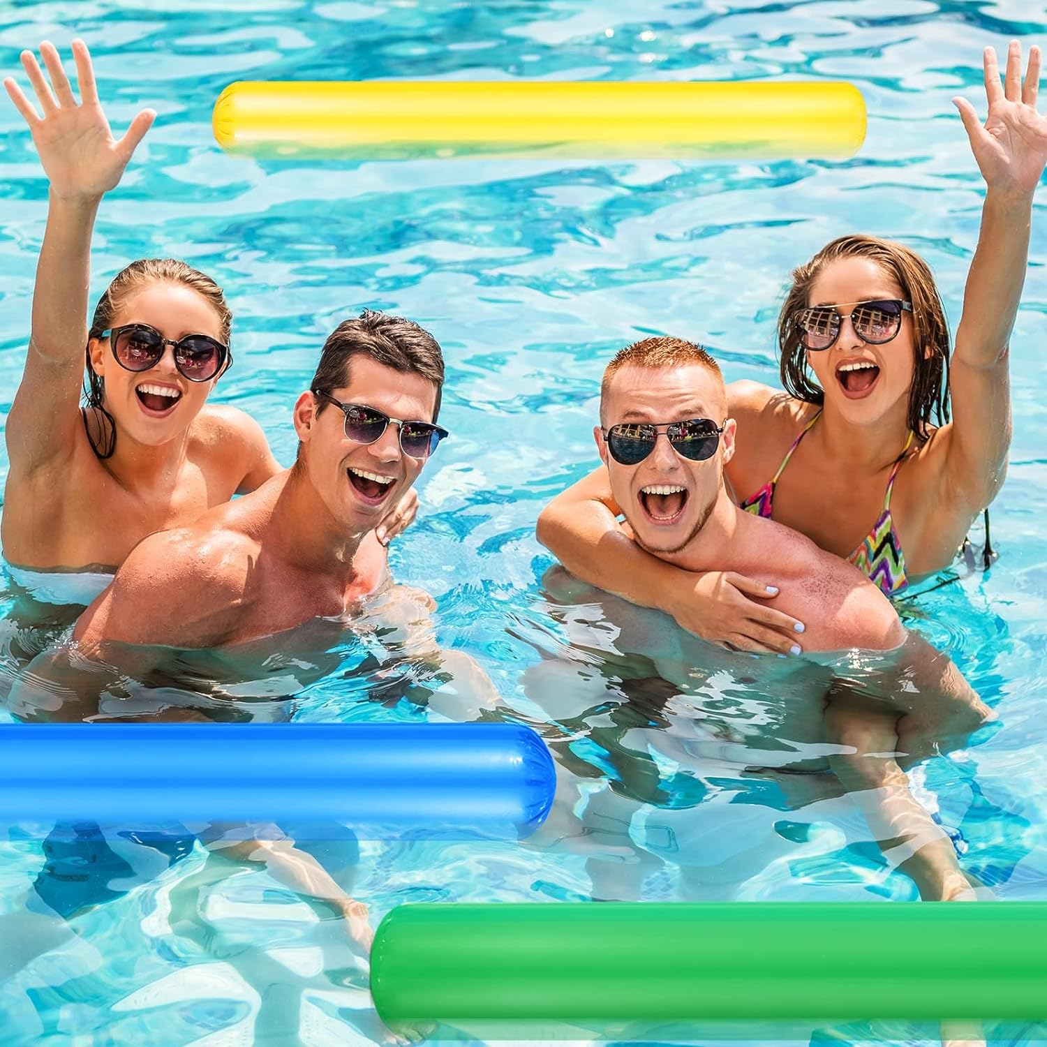 Pool Inflatable Sticks 41.3 Inch Pool Noodles PVC Swimming Noodles Colorful Inflatable Pool Noodle Adults Float Water Noodles Outdoor Water Games Toy for Beaches Swimming Pool Party D&eacute;cor image number 6