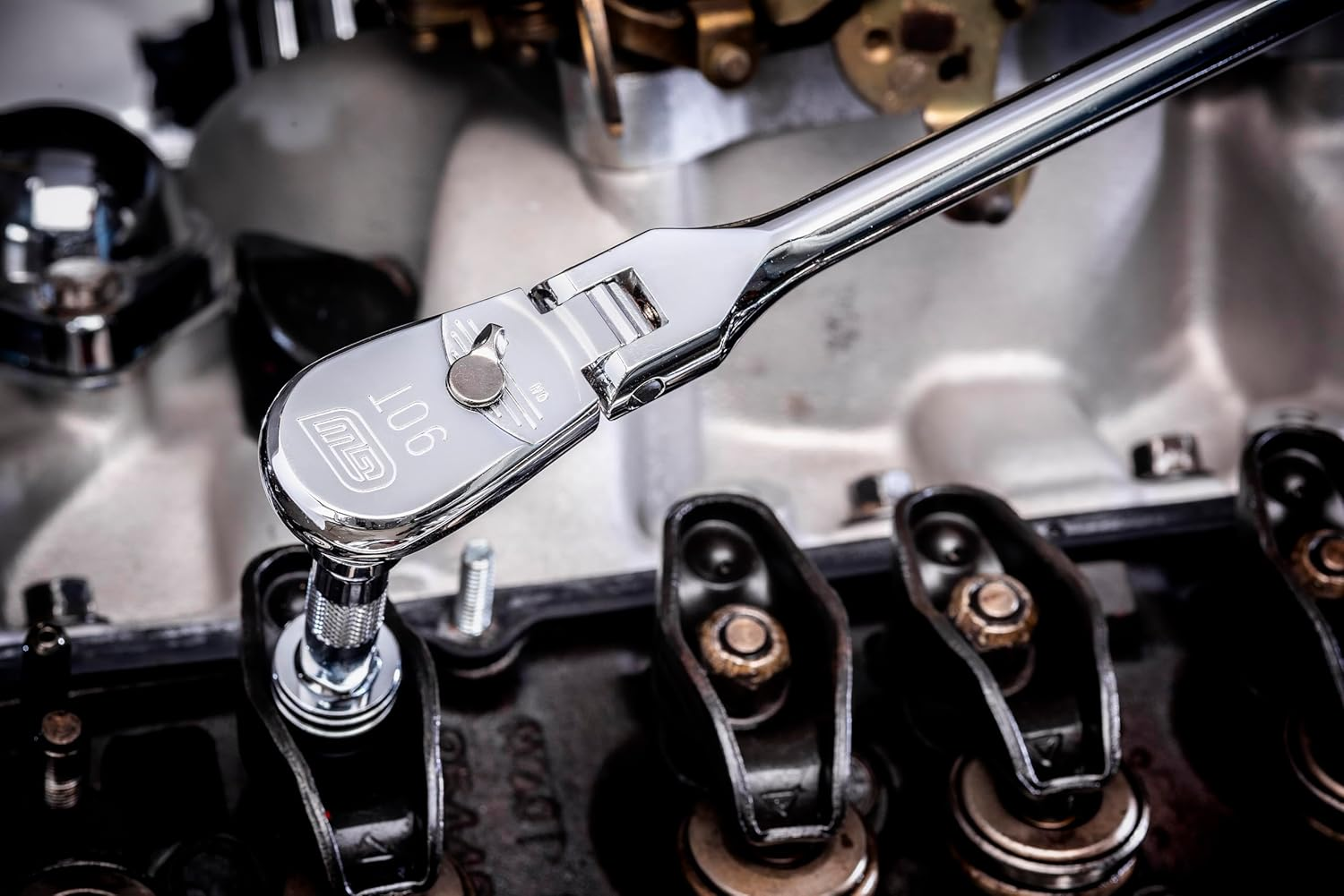 Gearwrench 3/8-Inch Drive Cushion Grip Flex Teardrop Ratchet 90 Tooth image number 3