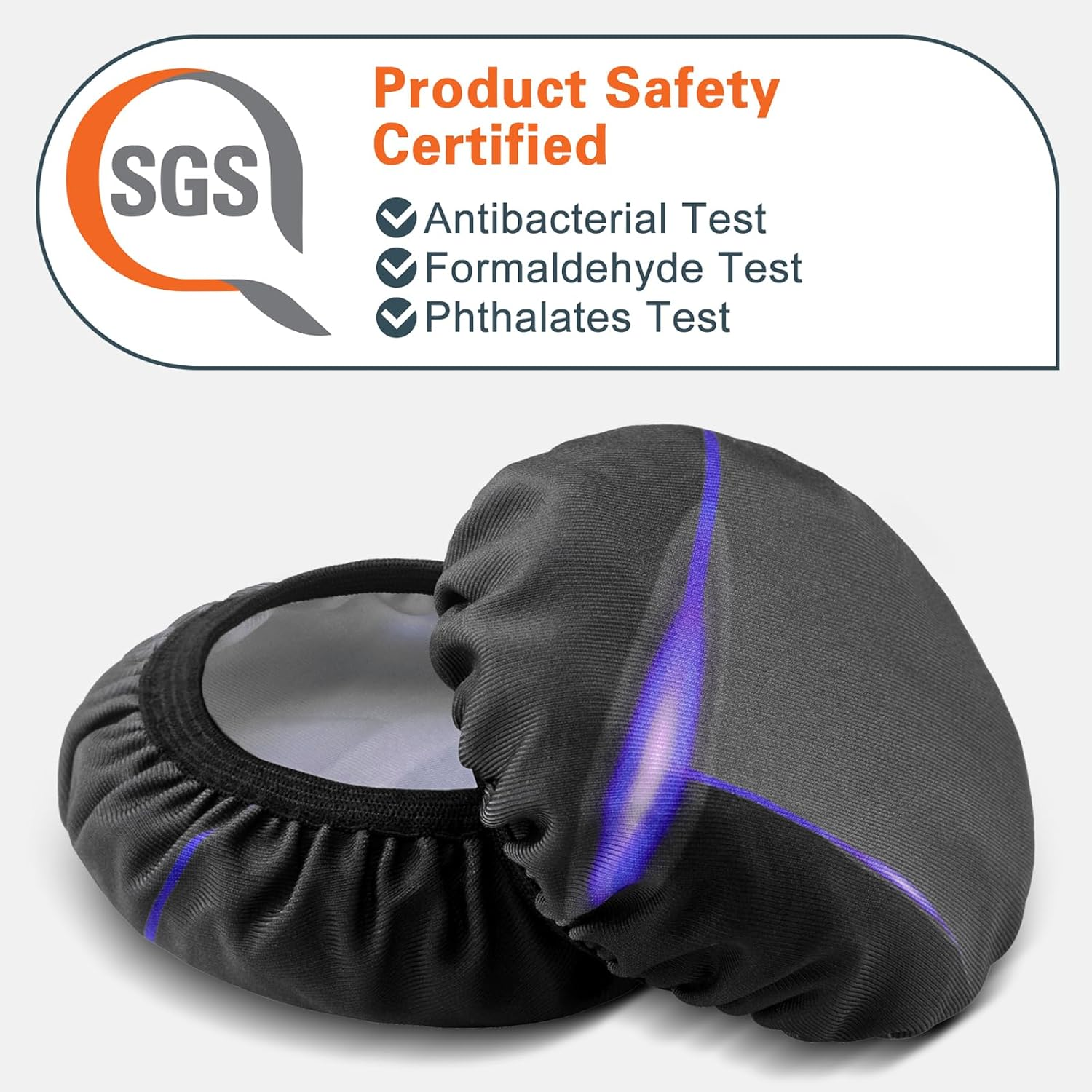 Geekria 2 Pairs Flex Fabric Headphones Ear Covers - Product Safety Certified - Washable & Stretchable Earcup Protectors for Over-Ear Headsets, Sweat Pads for Gym, Gaming (Size M/Cosmos) - Brown image number 5