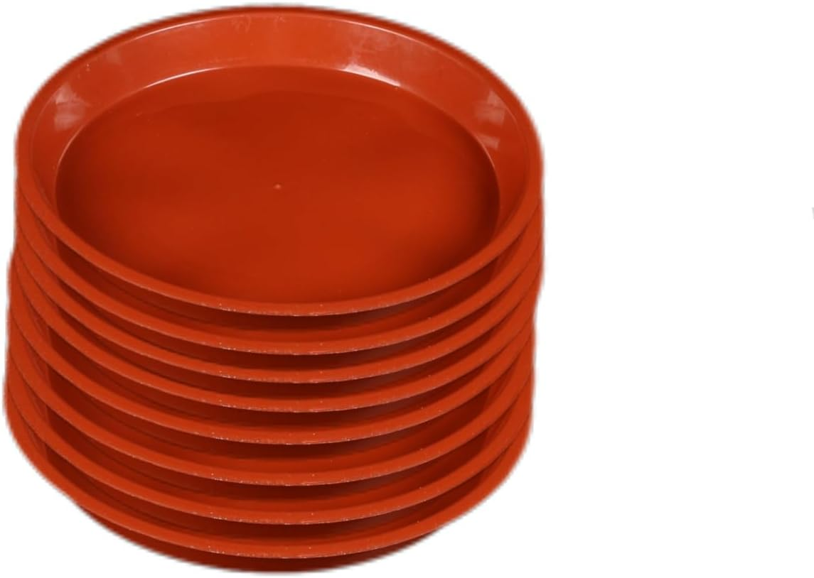 8 Pack 24Cm Plastic Plant Saucer, Flower Plant Pot Drip Tray, round Planter Saucer for Indoor and Outdoor, Brown image number 2