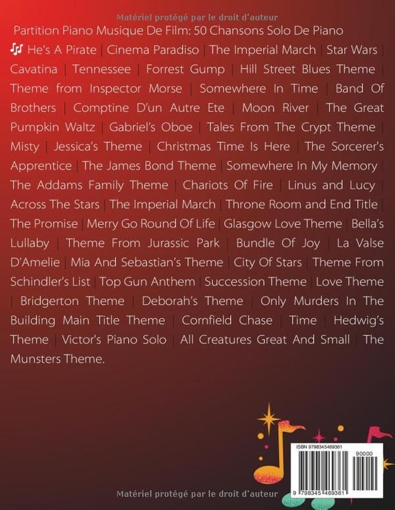 Partition Piano Musique De Film: 50 Grandes Musiques De Cin&eacute;ma Pour Tous image number 1