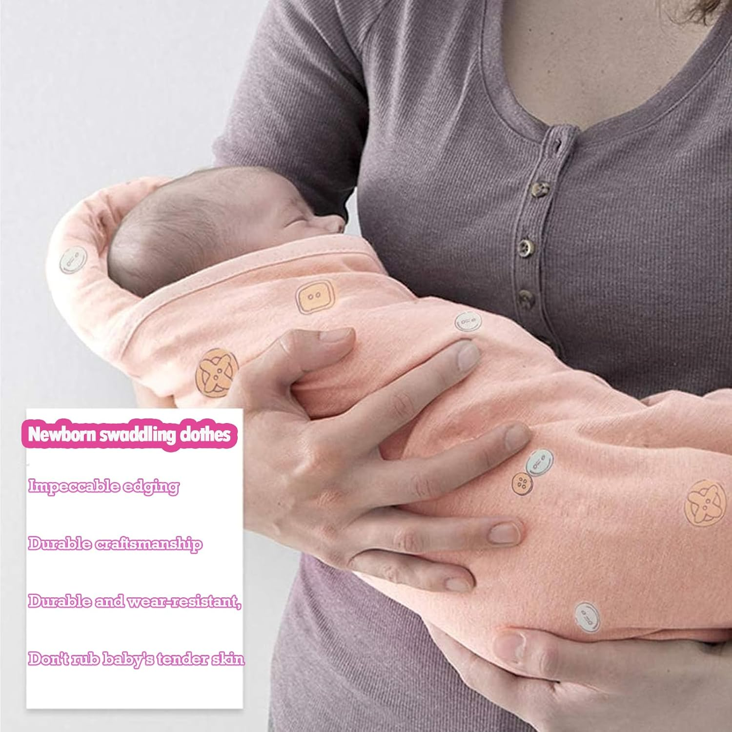 Baby Swaddle Wrap,Newborn Baby Swaddle Sleeping Bag，Ergonomic Baby Swaddles 0-3 Months，Security Blanket Soft & Breathable Baby Gifts for Boys and Girls image number 6