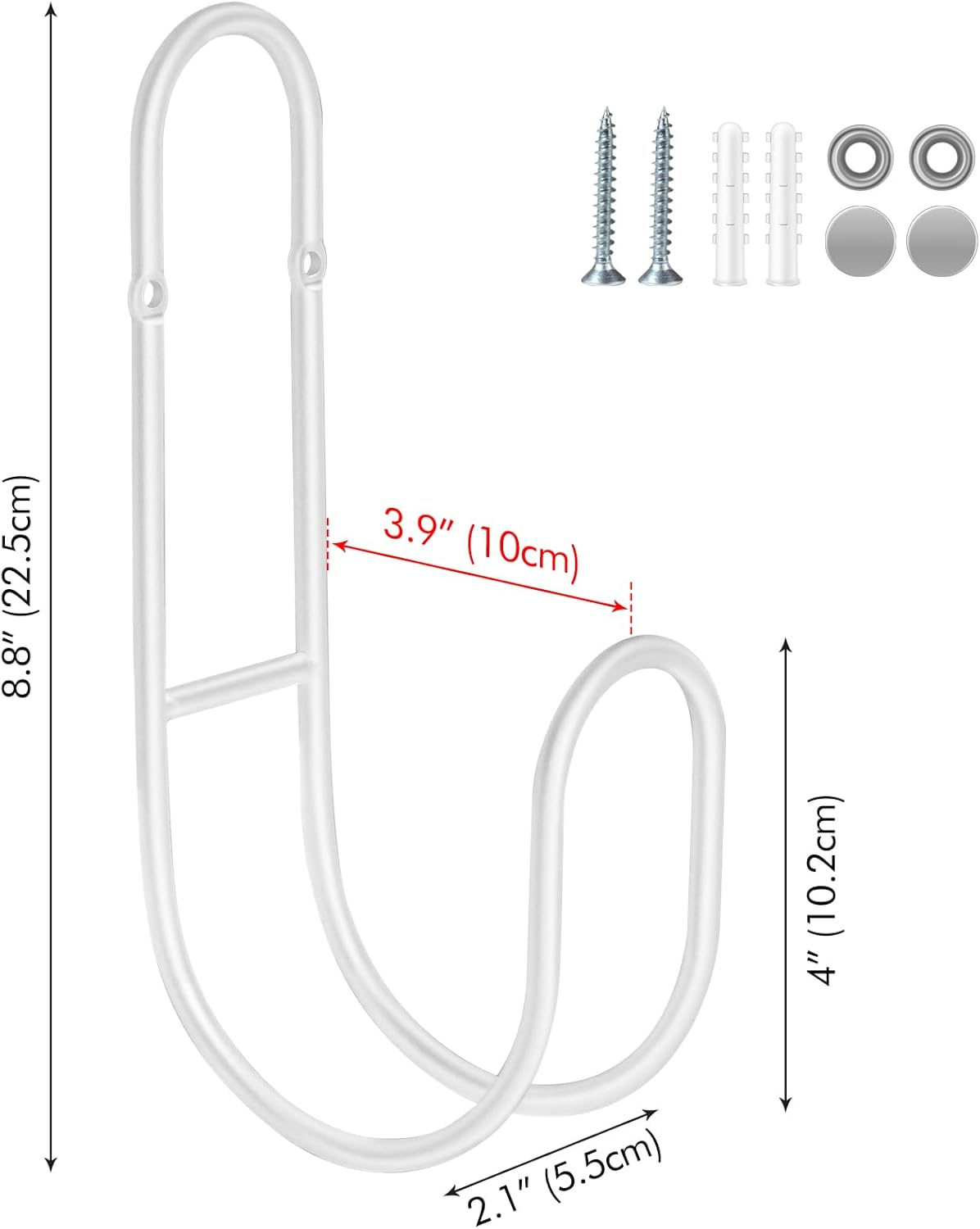 Lunhoo Garden Hose Holder, Wall Mount Water Hose Hanger, Hanging Hose Storage Rack for Garden Hose, Ropes, outside Yard (White) - Black image number 7